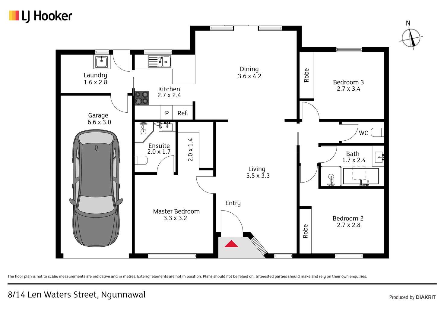 Floorplan of Homely townhouse listing, 8/14 Len Waters Street, Ngunnawal ACT 2913