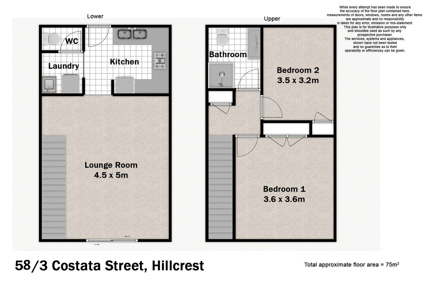 Floorplan of Homely townhouse listing, 58/3 Costata Street, Hillcrest QLD 4118