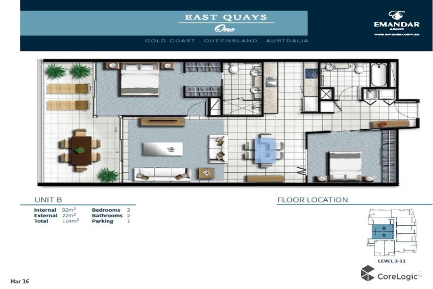 Floorplan of Homely apartment listing, 1710/25-31 East Quay Drive, Biggera Waters QLD 4216