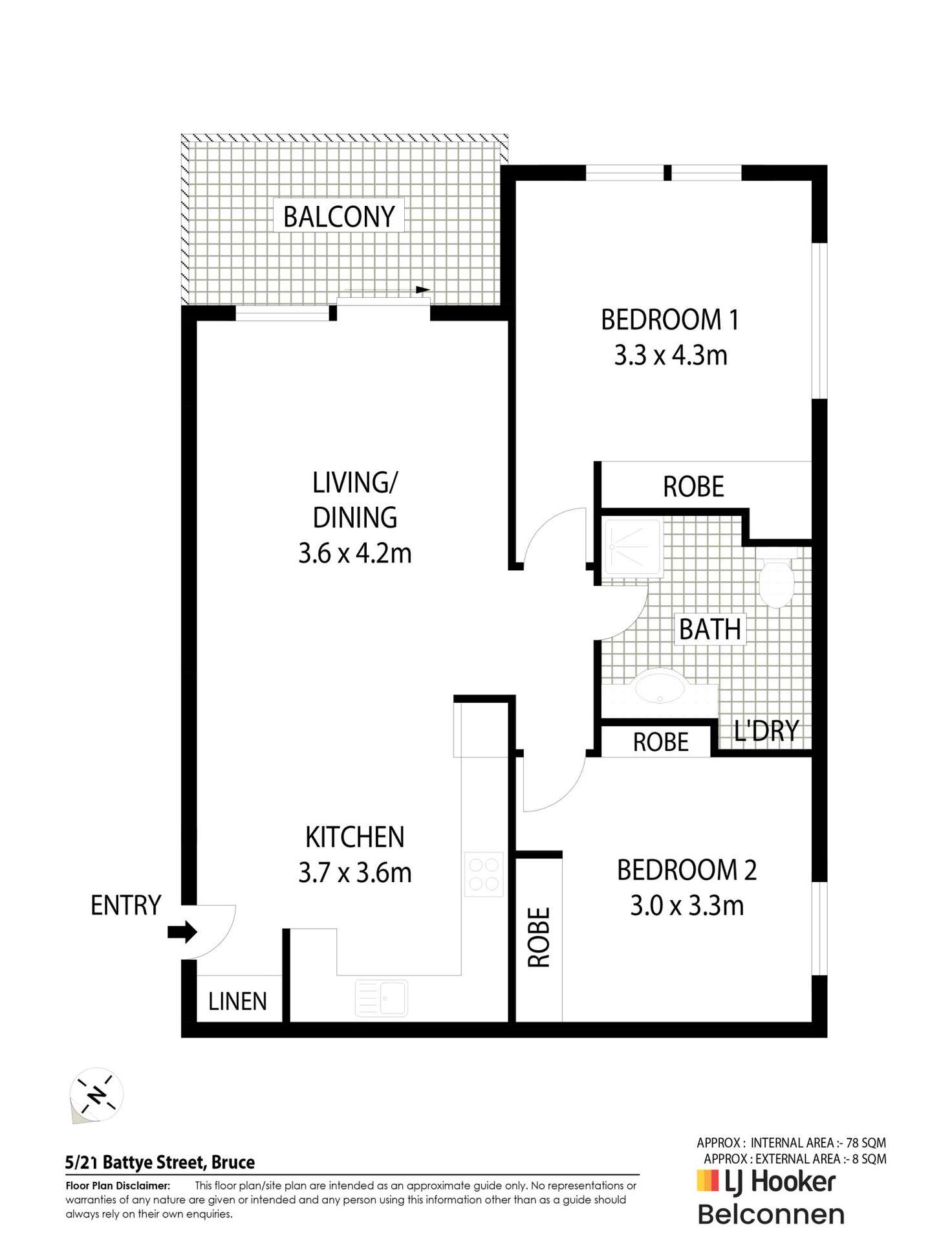 Floorplan of Homely unit listing, 5/21 Battye Street, Bruce ACT 2617