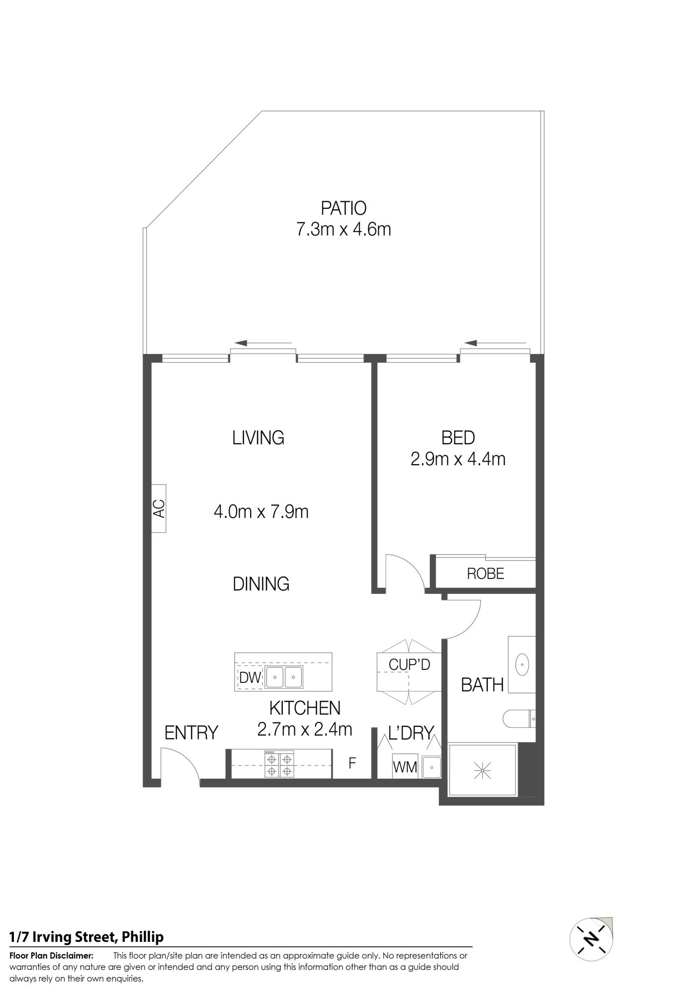 Floorplan of Homely apartment listing, 1/7 Irving Street, Phillip ACT 2606