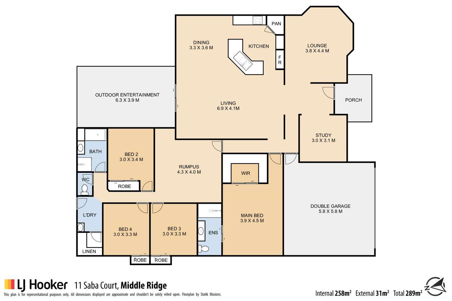 Floorplan of Homely house listing, 11 Saba Court, Middle Ridge QLD 4350