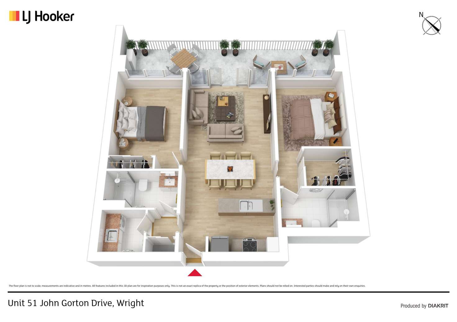 Floorplan of Homely apartment listing, Unit 51/KOKO John Gorton Drive, Wright ACT 2611