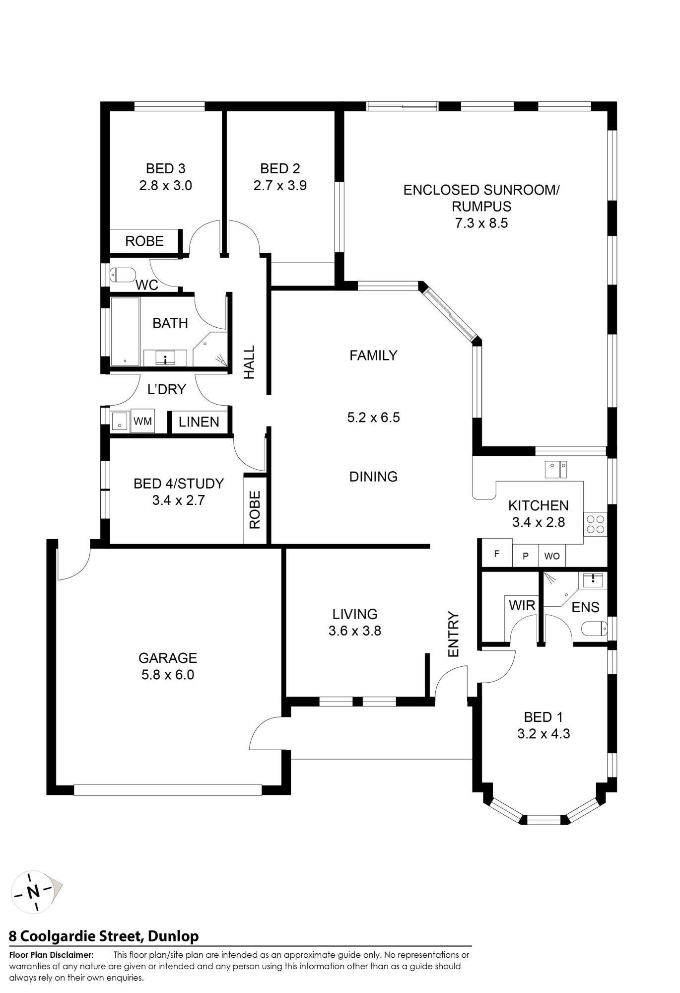 Floorplan of Homely house listing, 8 Coolgardie Street, Dunlop ACT 2615