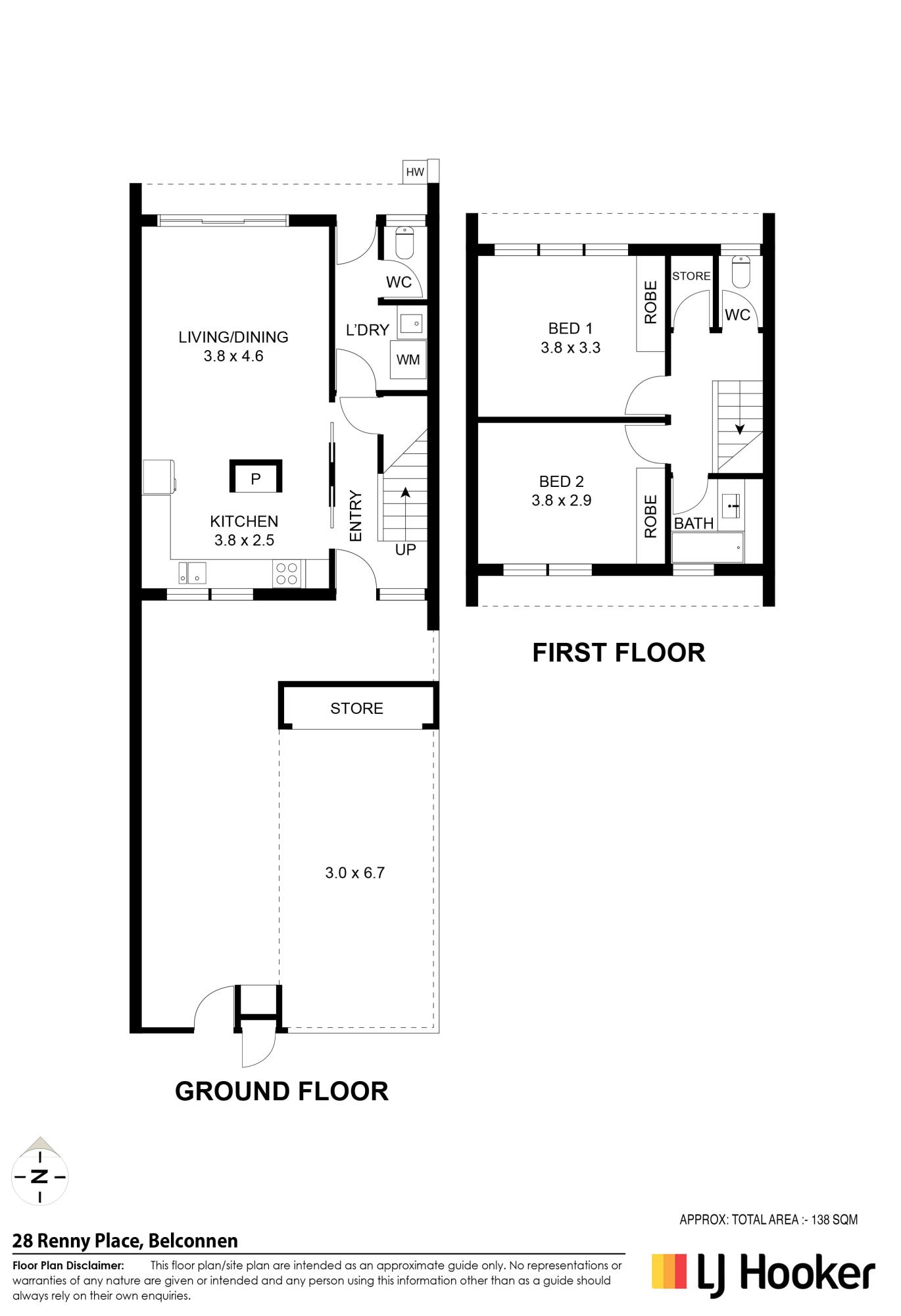 Floorplan of Homely townhouse listing, 28 Renny Place, Belconnen ACT 2617