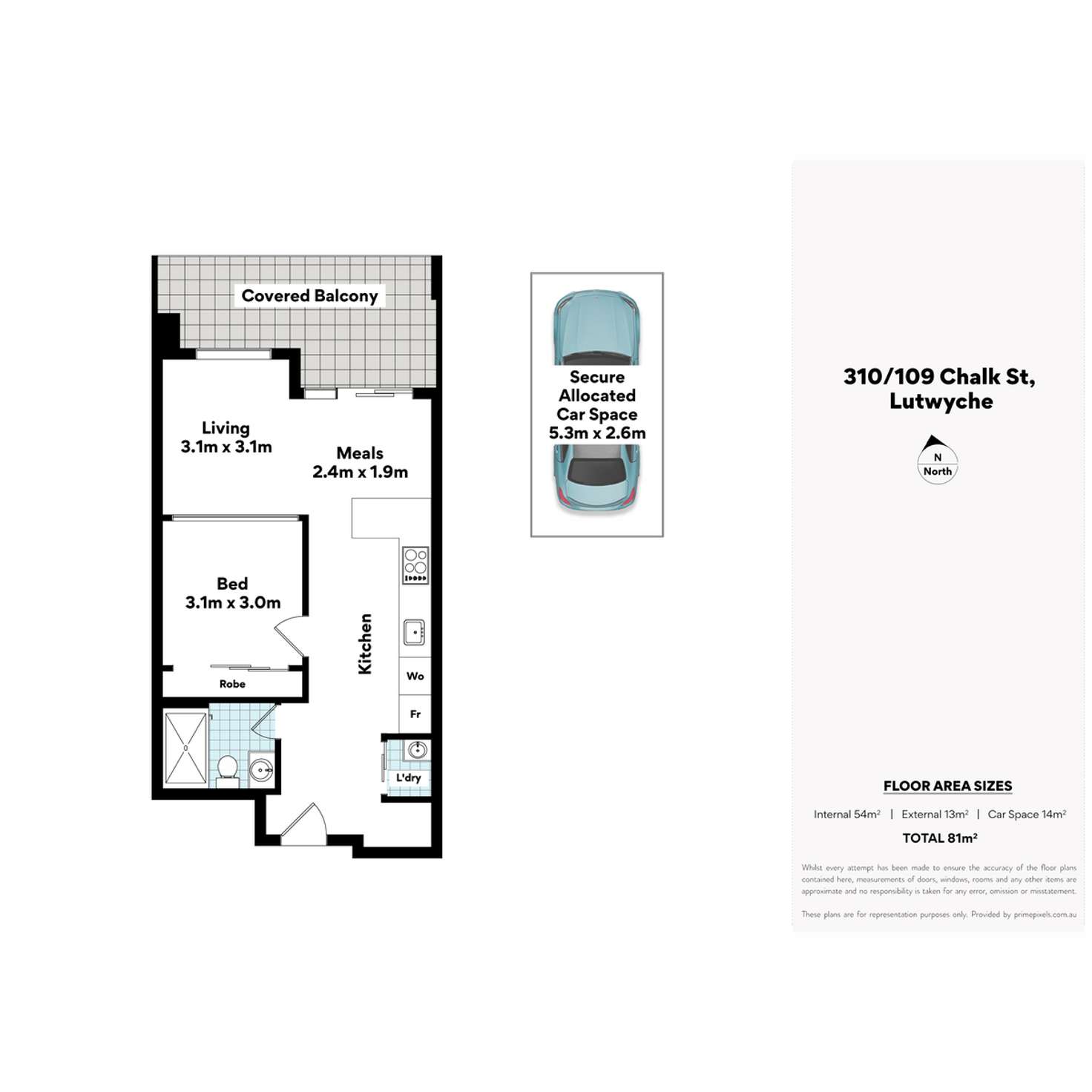 Floorplan of Homely unit listing, 310/109 Chalk Street, Lutwyche QLD 4030