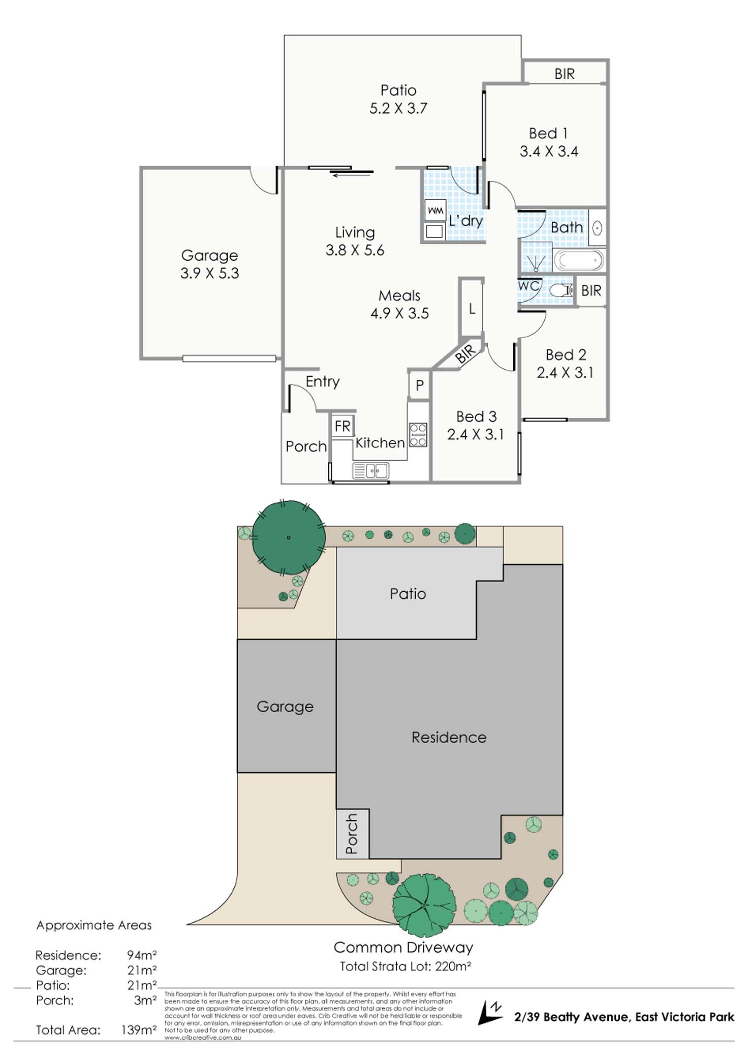 Floorplan of Homely villa listing, 2/39 Beatty Avenue, East Victoria Park WA 6101