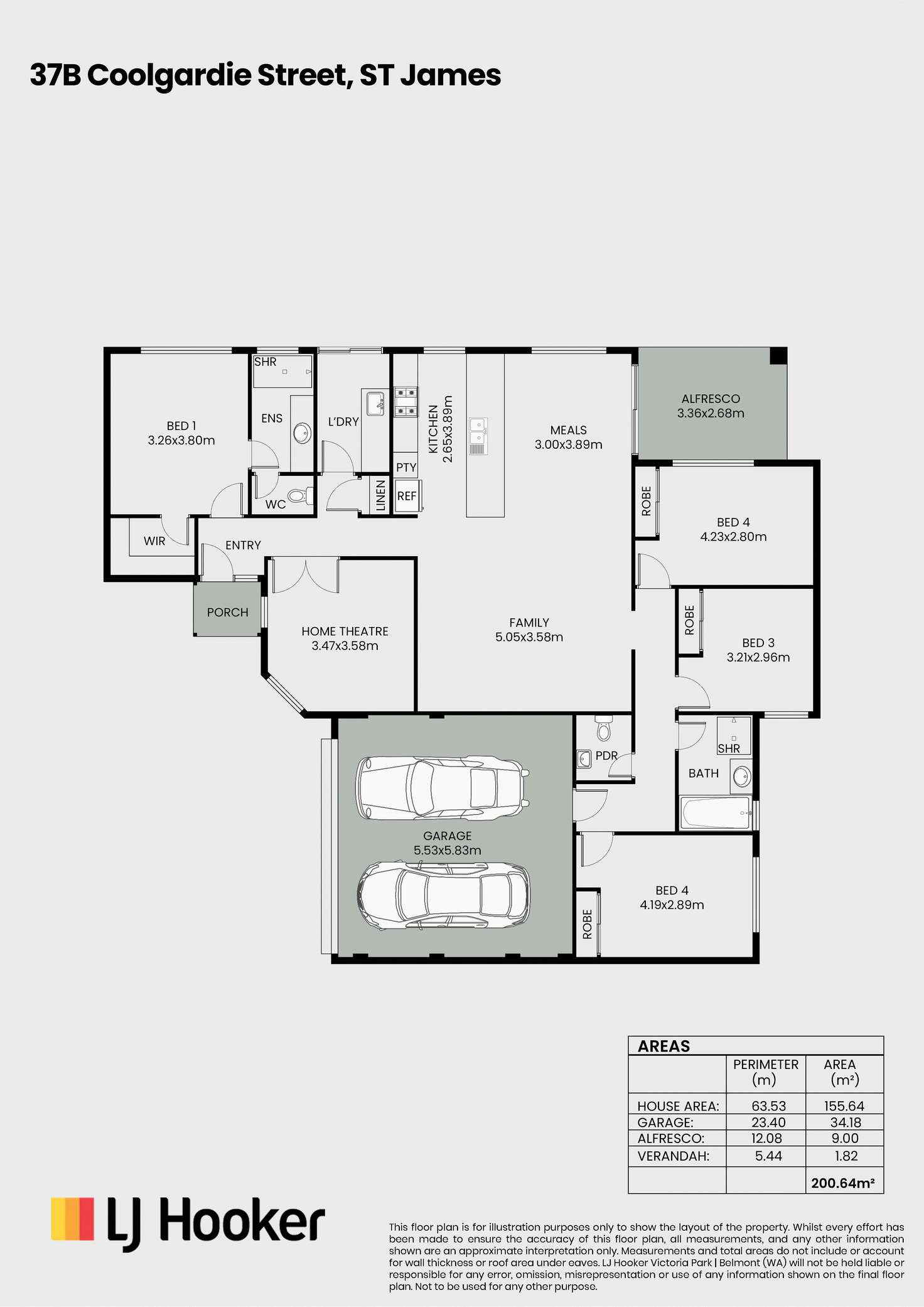 Floorplan of Homely house listing, 37B Coolgardie Street, St James WA 6102