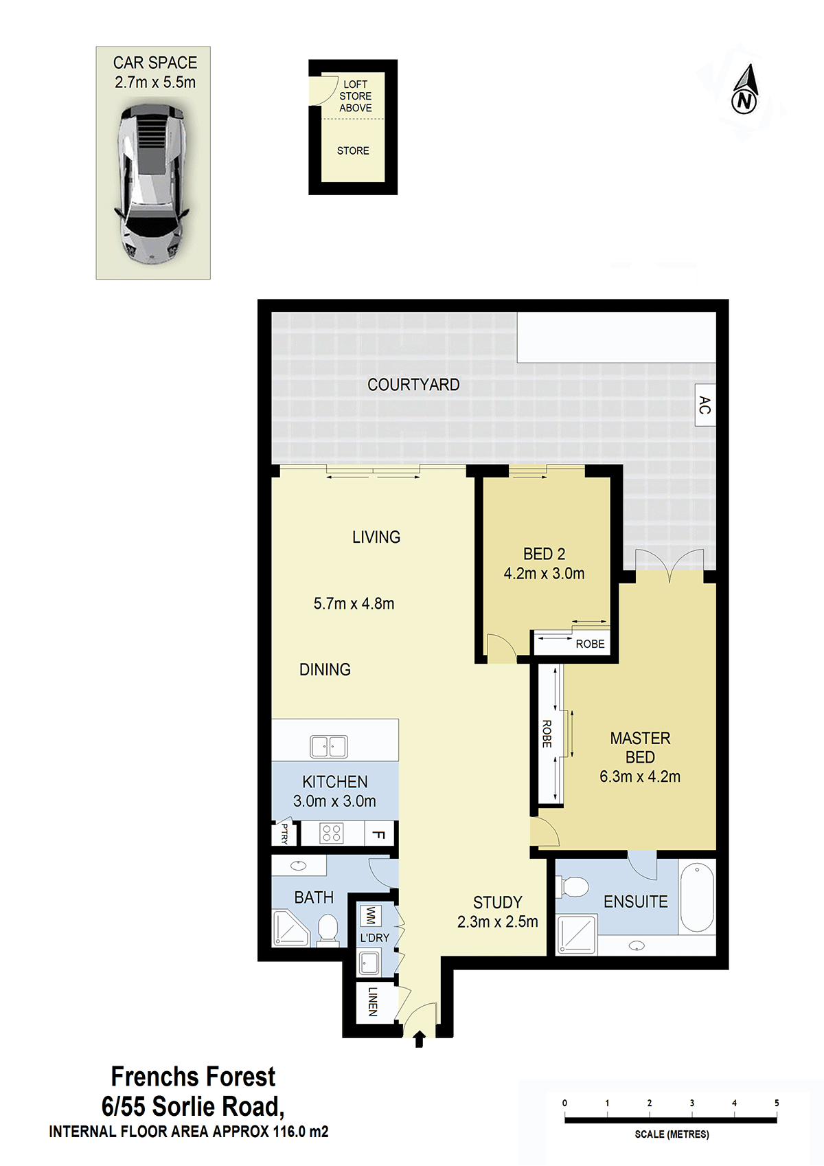 Floorplan of Homely unit listing, 6/55 Sorlie Road, Frenchs Forest NSW 2086