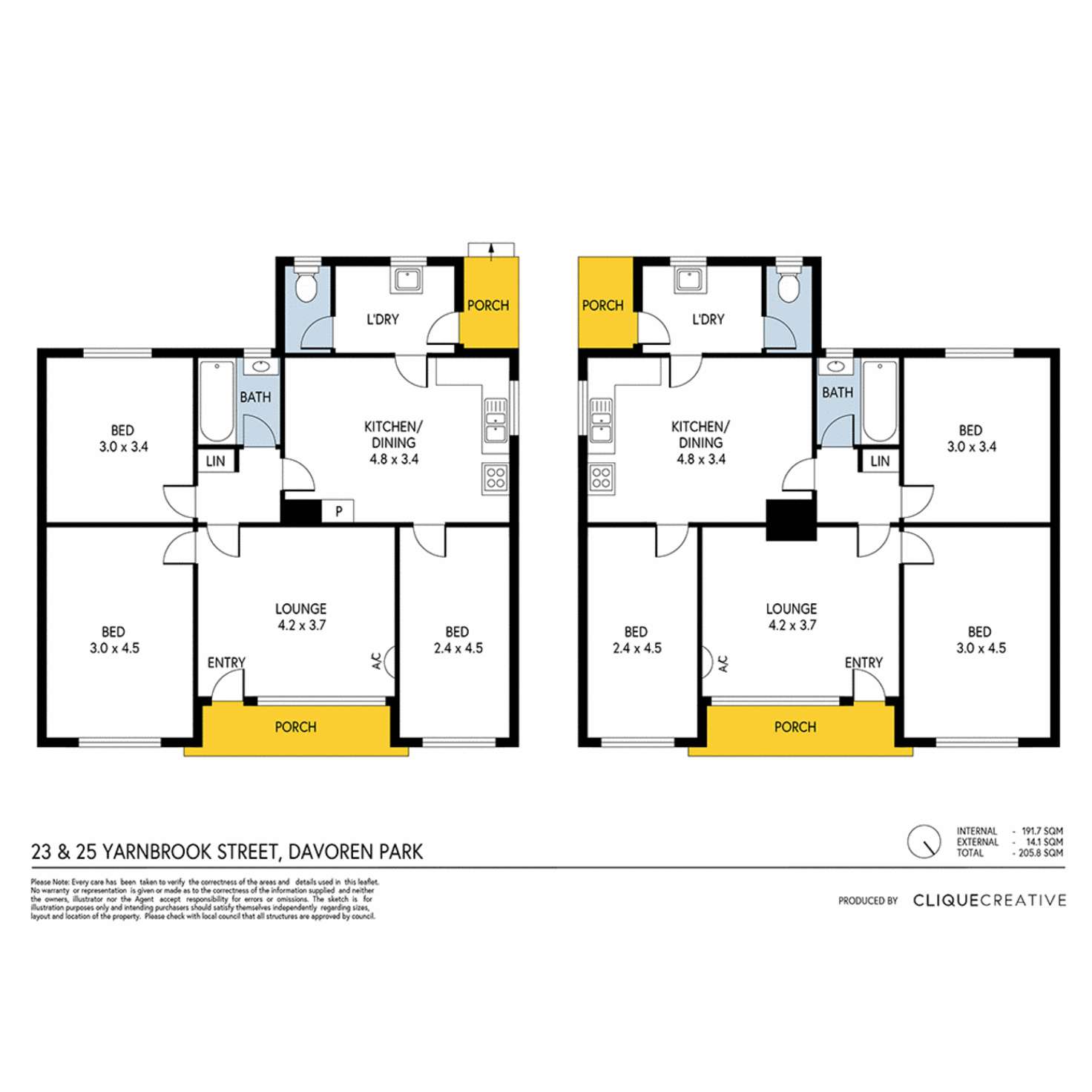 Floorplan of Homely house listing, 23 & 25 Yarnbrook Street, Davoren Park SA 5113