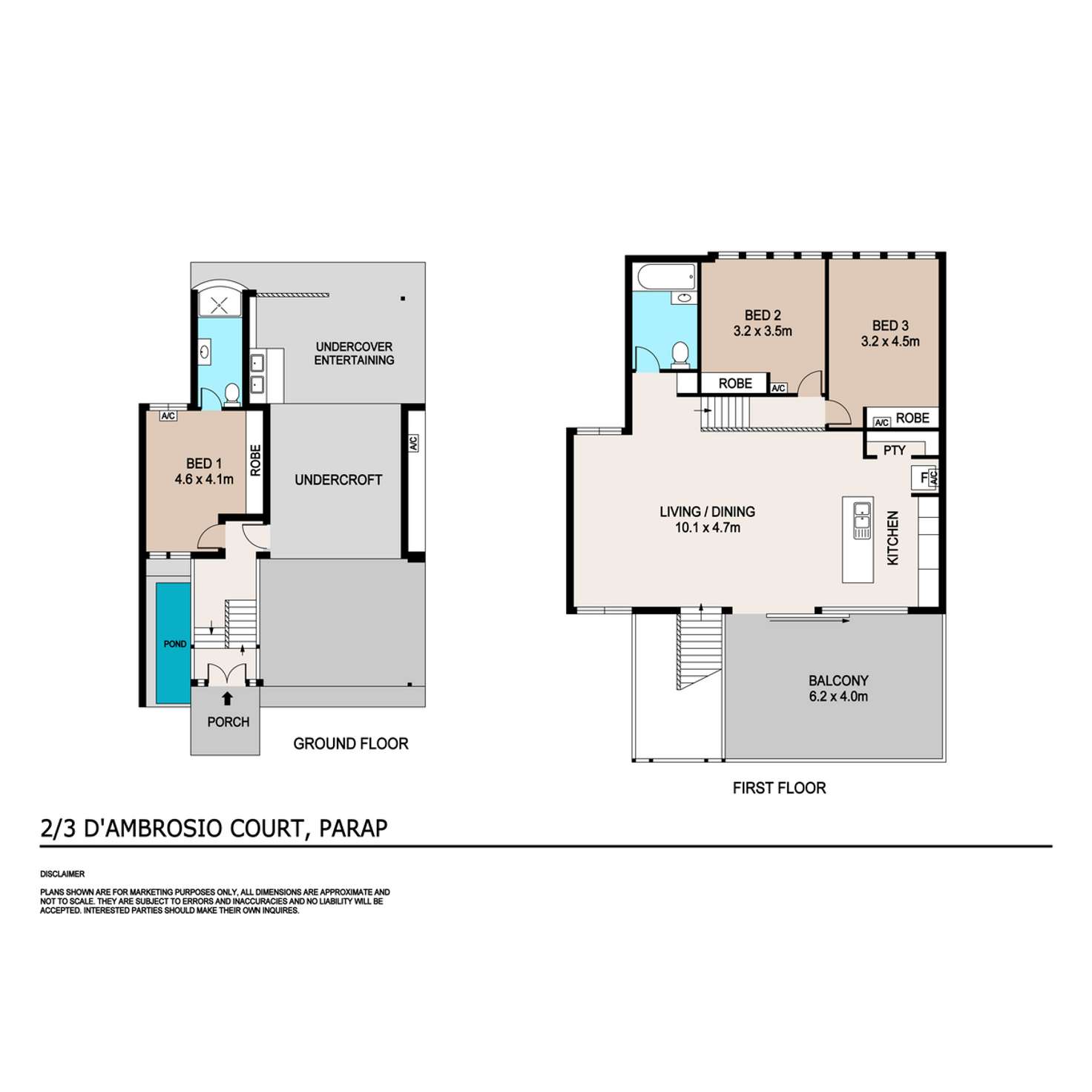 Floorplan of Homely townhouse listing, 2/3 D'Ambrosio Court, Parap NT 820