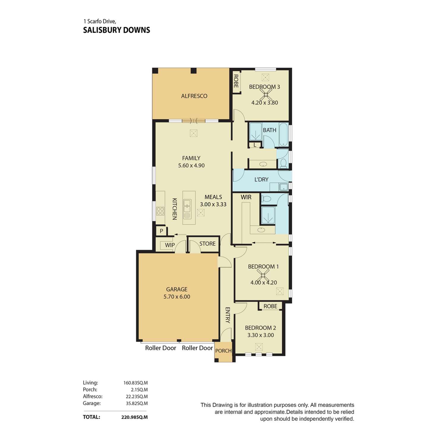 Floorplan of Homely house listing, 1 Scarfo Drive, Salisbury Downs SA 5108