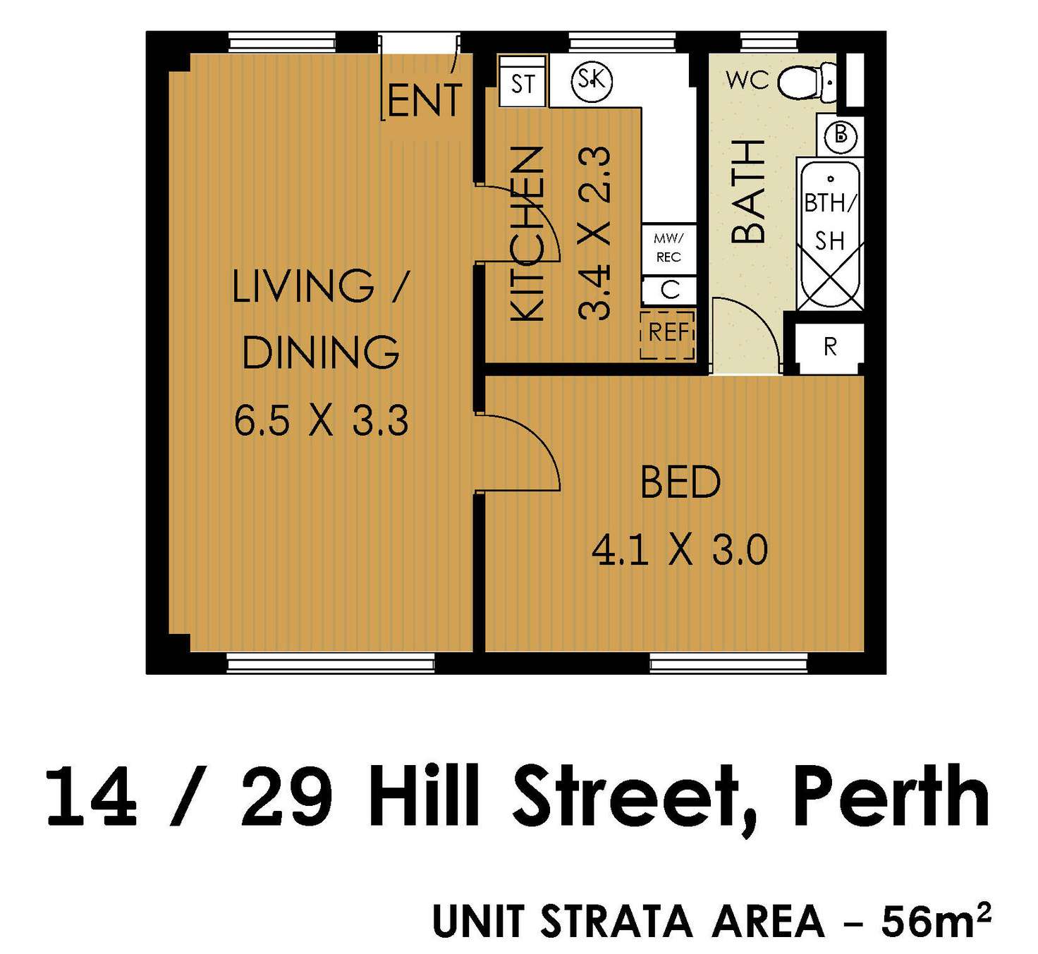 Floorplan of Homely apartment listing, 14/29 Hill Street, Perth WA 6000