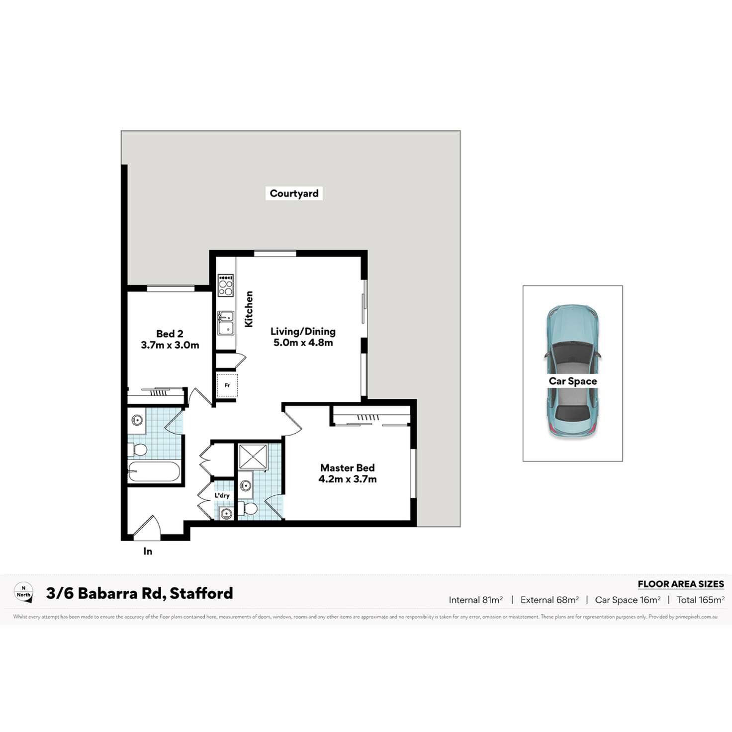 Floorplan of Homely apartment listing, 3/6 Babarra Street, Stafford QLD 4053