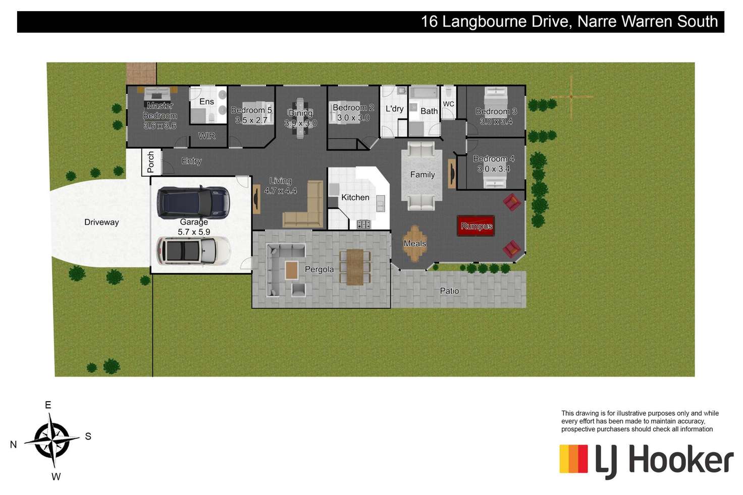 Floorplan of Homely house listing, 16 Langbourne Drive, Narre Warren South VIC 3805