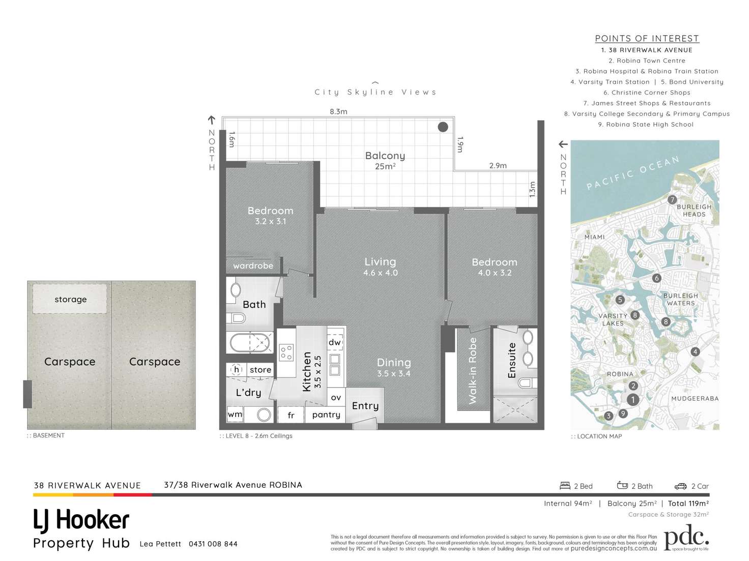 Floorplan of Homely unit listing, 37/38 Riverwalk Avenue, Robina QLD 4226