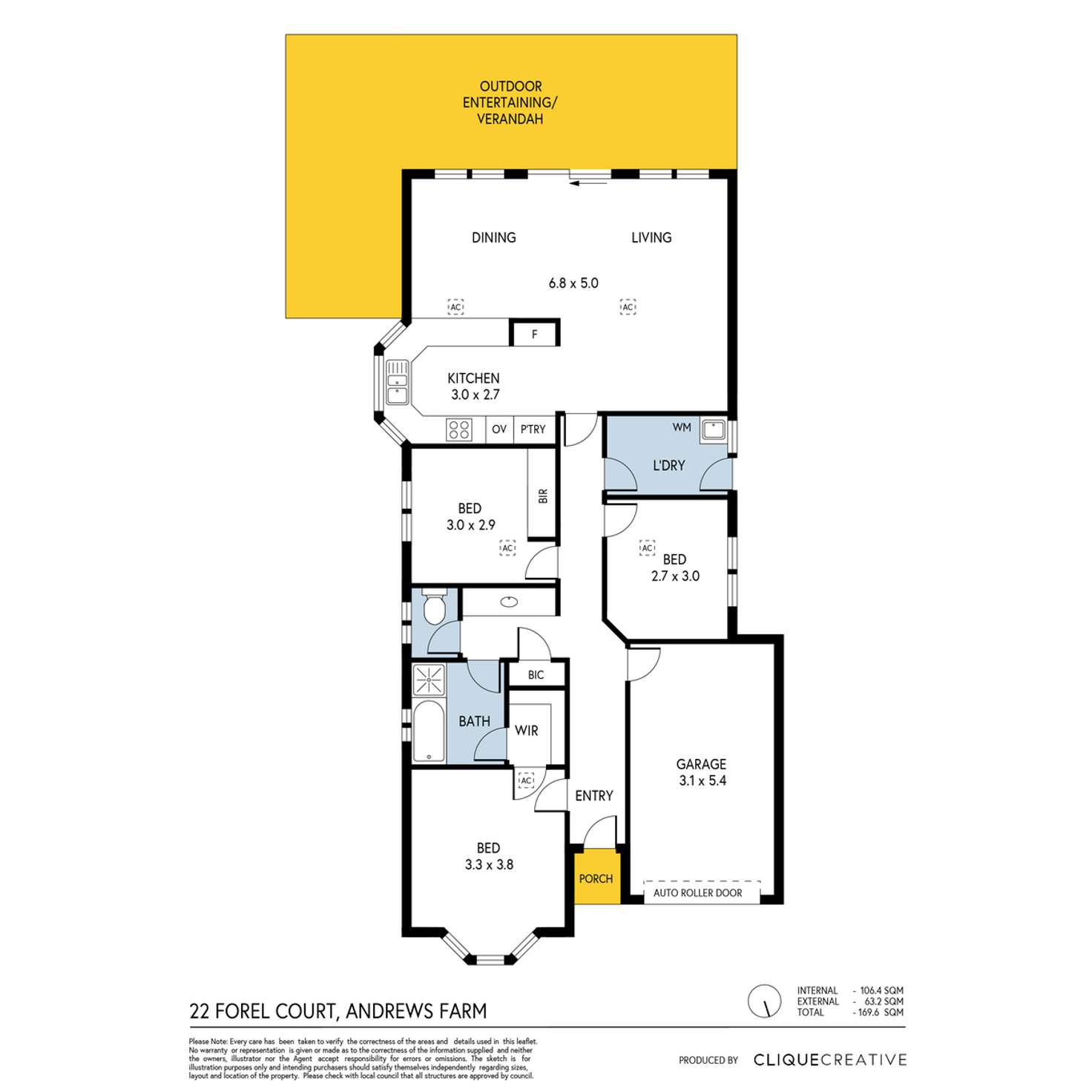 Floorplan of Homely house listing, 22 Forel Court, Andrews Farm SA 5114