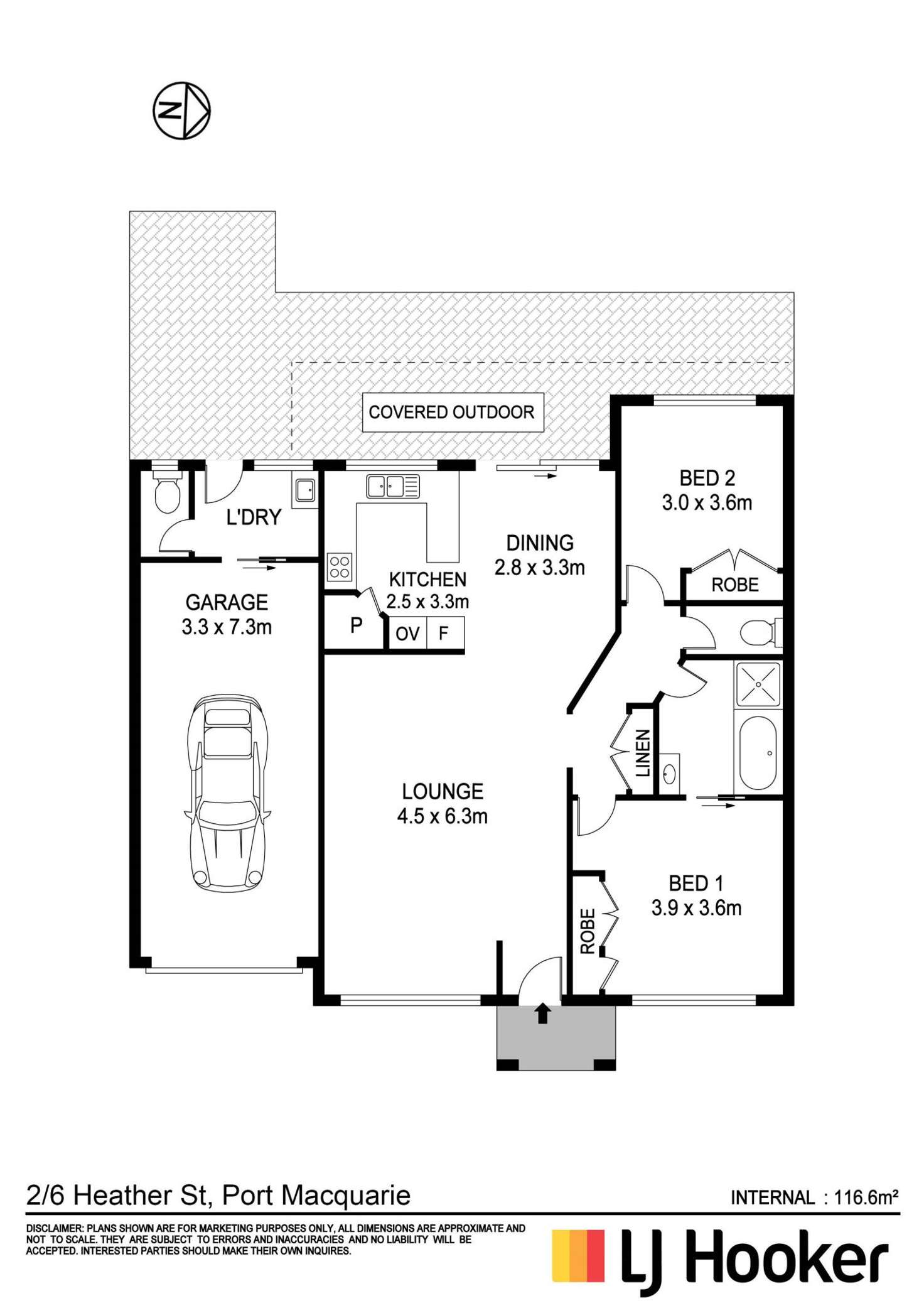 Floorplan of Homely villa listing, 2/6 Heather Street, Port Macquarie NSW 2444
