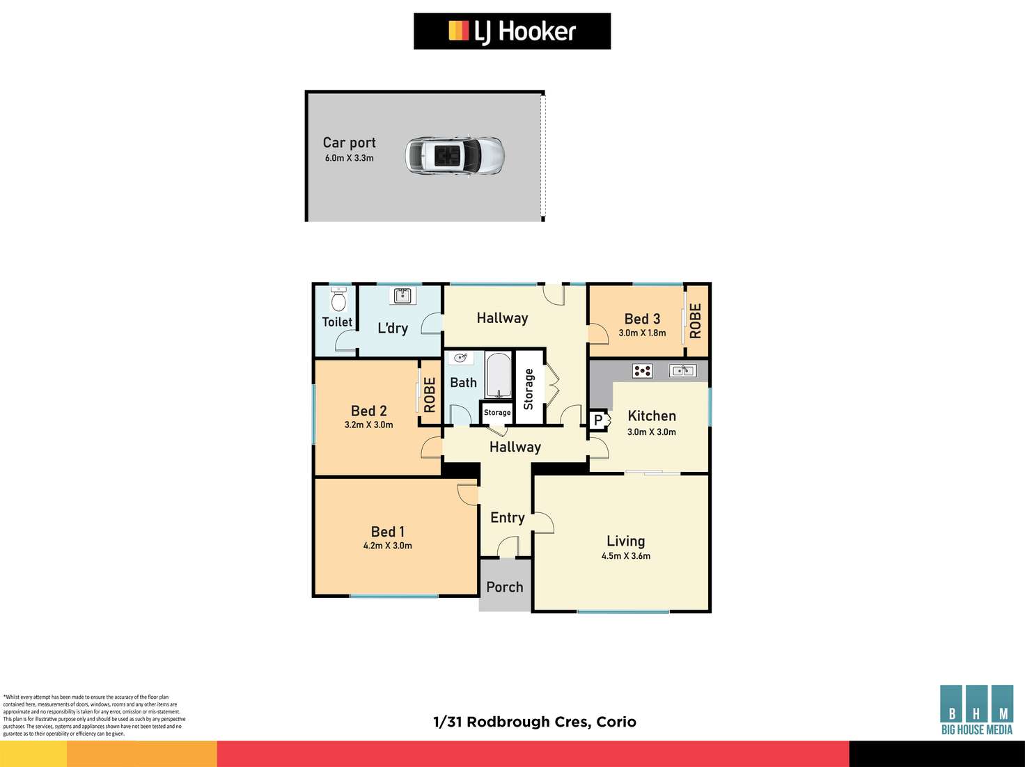 Floorplan of Homely house listing, 1/31 Rodbrough Crescent, Corio VIC 3214