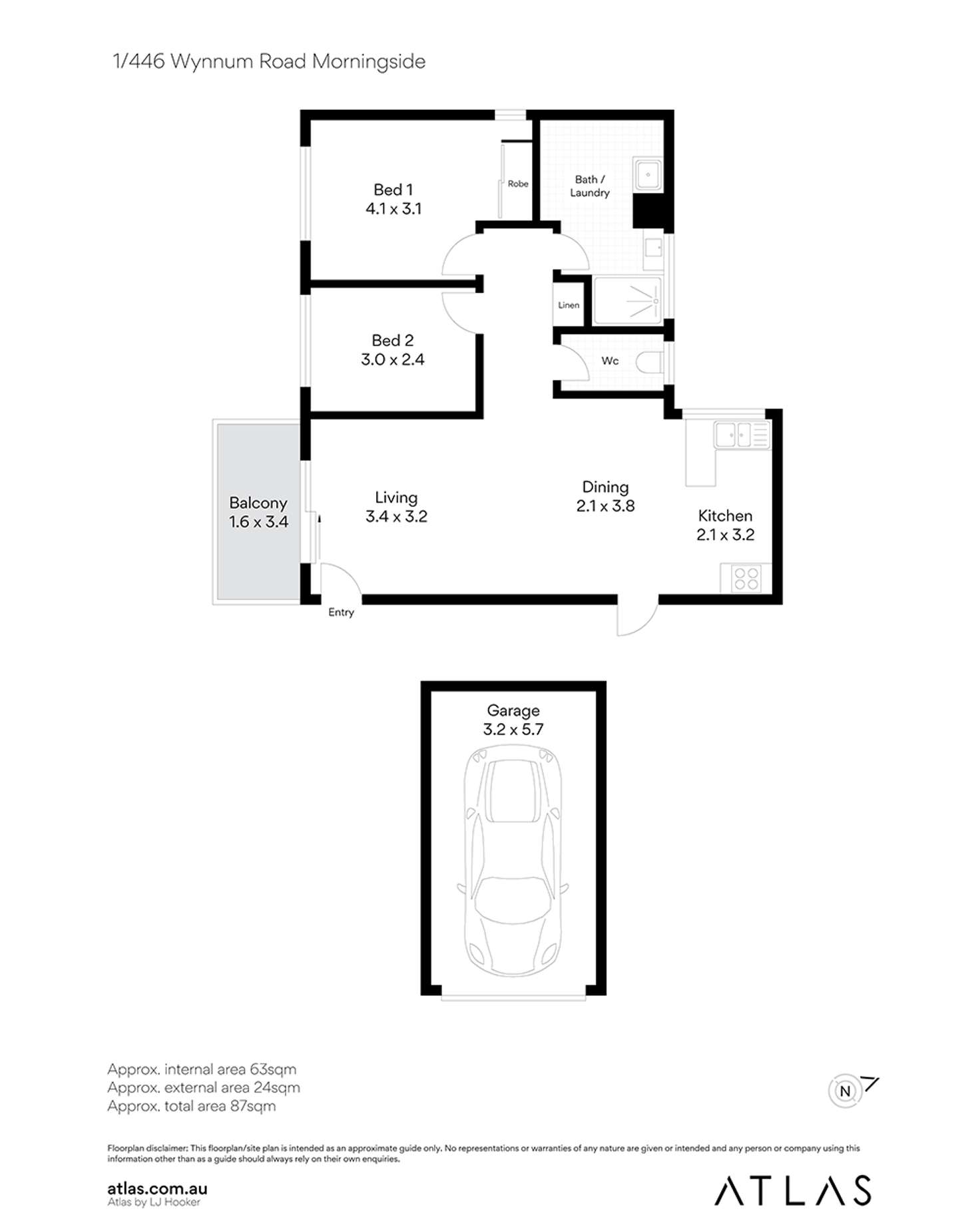 Floorplan of Homely apartment listing, 1/446 Wynnum Road, Morningside QLD 4170