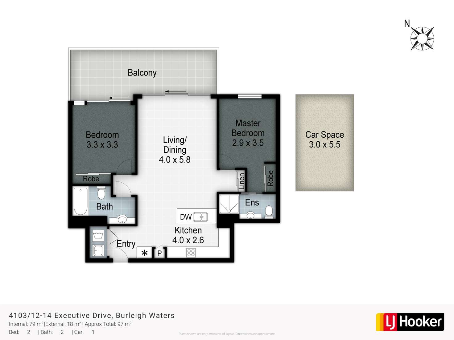 Floorplan of Homely unit listing, 4103/12-14 Executive Drive, Burleigh Waters QLD 4220