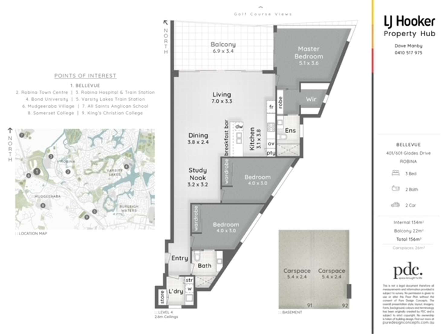 Floorplan of Homely unit listing, 401/601 Glades Drive, Robina QLD 4226