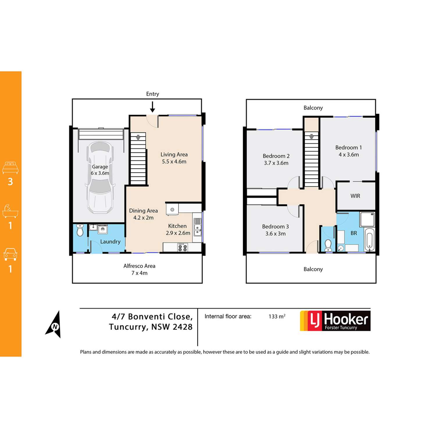 Floorplan of Homely townhouse listing, 4/7 Bonventi Close, Tuncurry NSW 2428