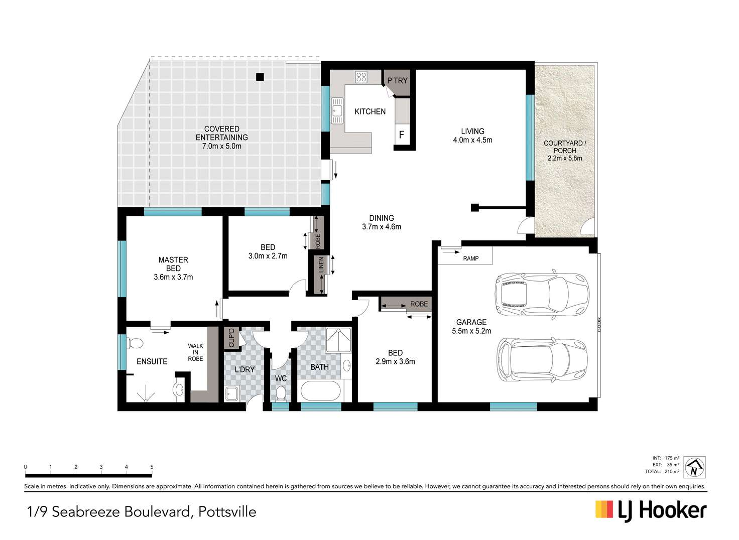 Floorplan of Homely semiDetached listing, 1/9 Seabreeze Boulevard, Pottsville NSW 2489