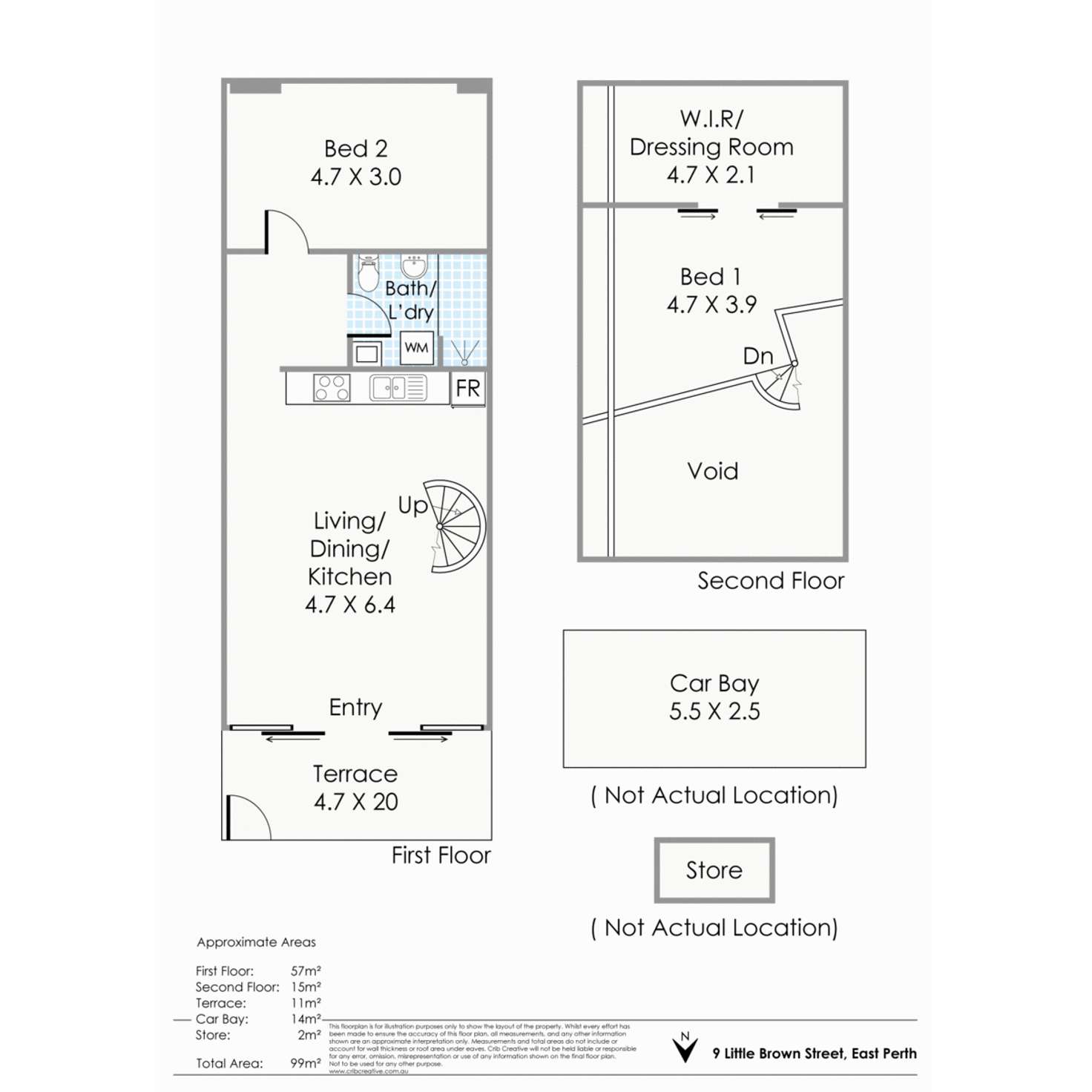 Floorplan of Homely townhouse listing, 9 Little Brown Street, East Perth WA 6004