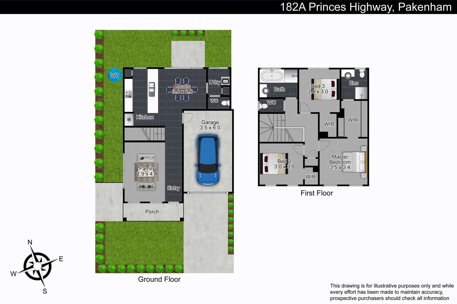 Floorplan of Homely townhouse listing, 182A Princes Highway, Pakenham VIC 3810