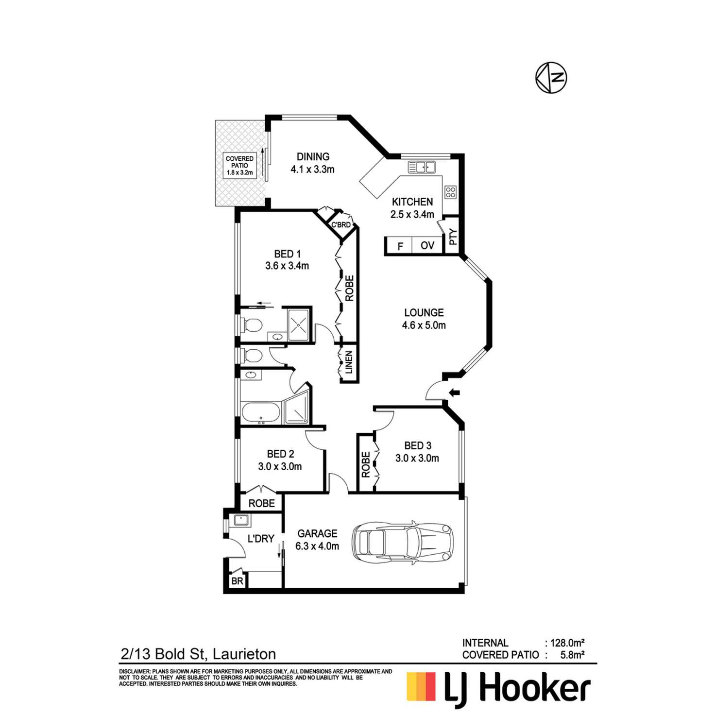 Floorplan of Homely villa listing, 2/13 Bold Street, Laurieton NSW 2443