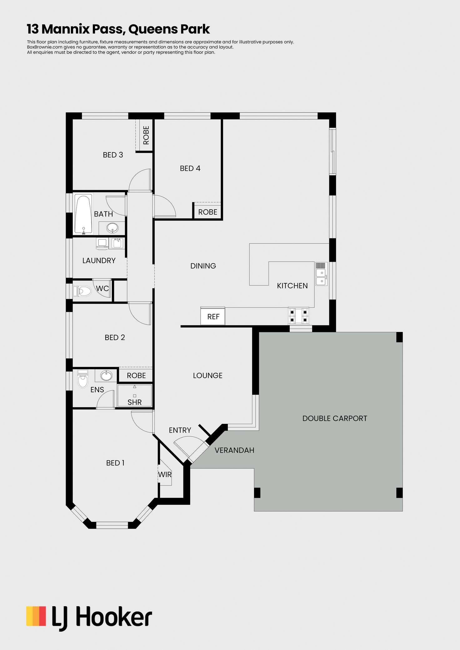 Floorplan of Homely house listing, 13 Mannix Pass, Queens Park WA 6107