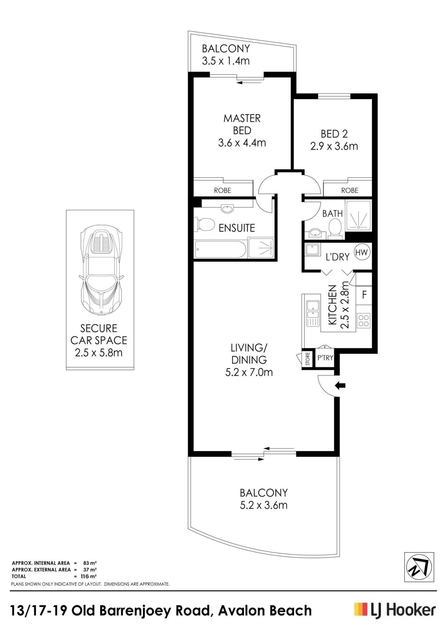 Floorplan of Homely apartment listing, 13/17-19 Old Barrenjoey Road, Avalon Beach NSW 2107