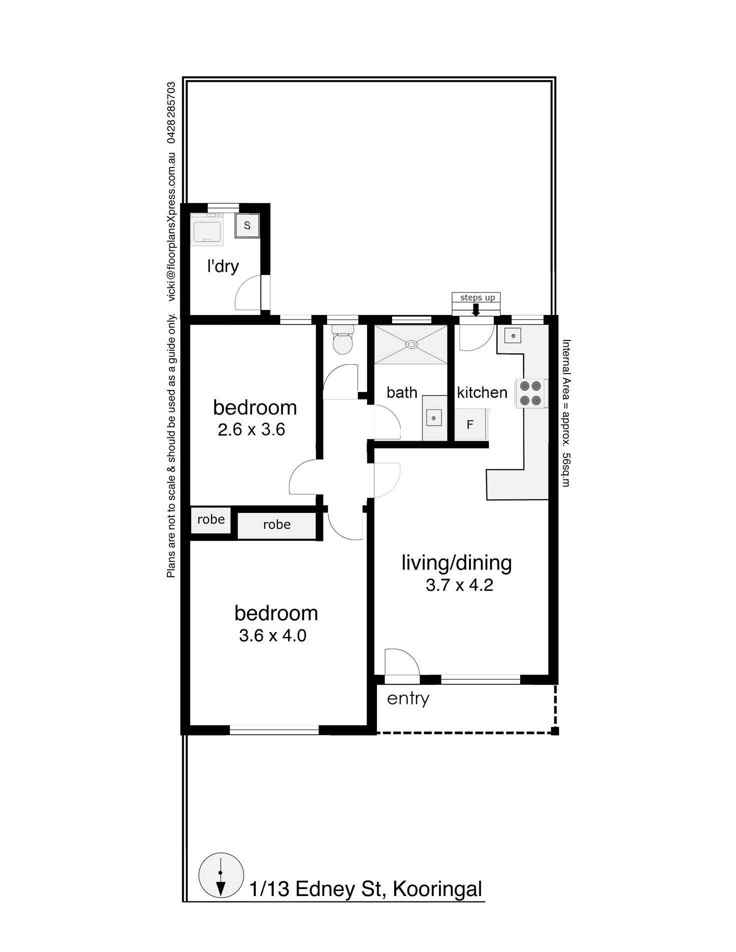 Floorplan of Homely unit listing, Unit 3/13 Edney Street, Kooringal NSW 2650