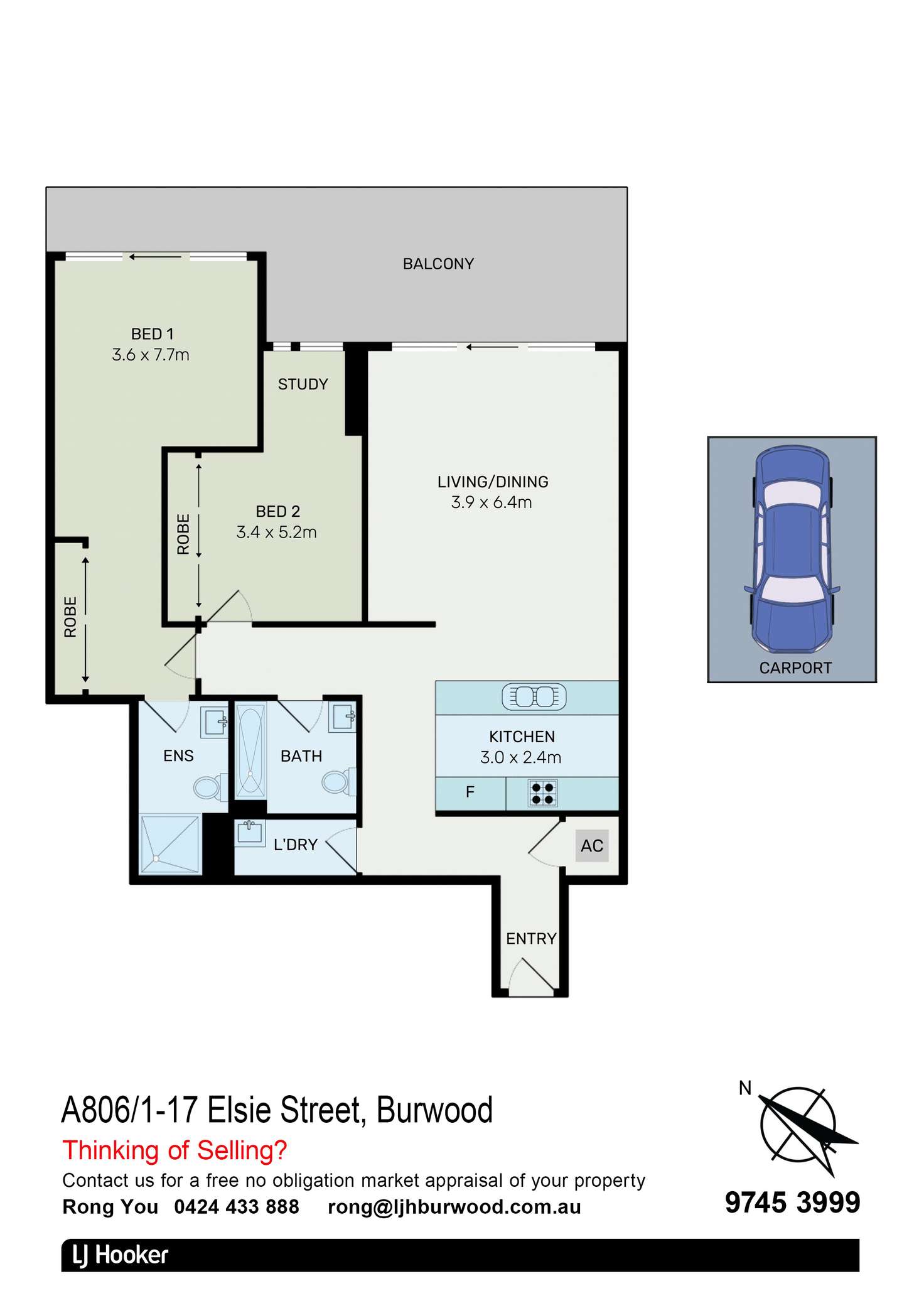 Floorplan of Homely unit listing, 806A/1-17 Elsie Street, Burwood NSW 2134