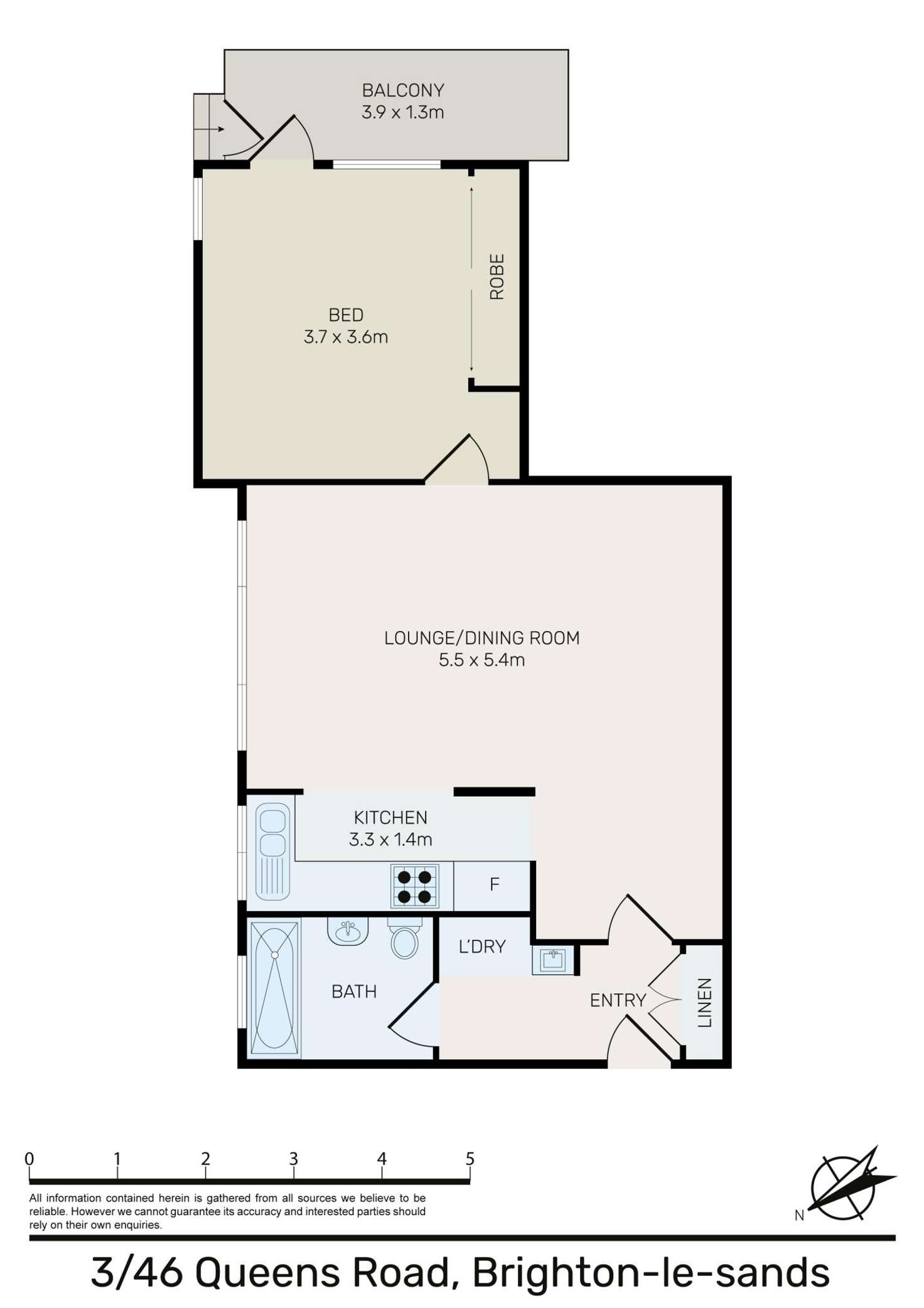 Floorplan of Homely apartment listing, 3/46 Queens Road, Brighton-Le-Sands NSW 2216