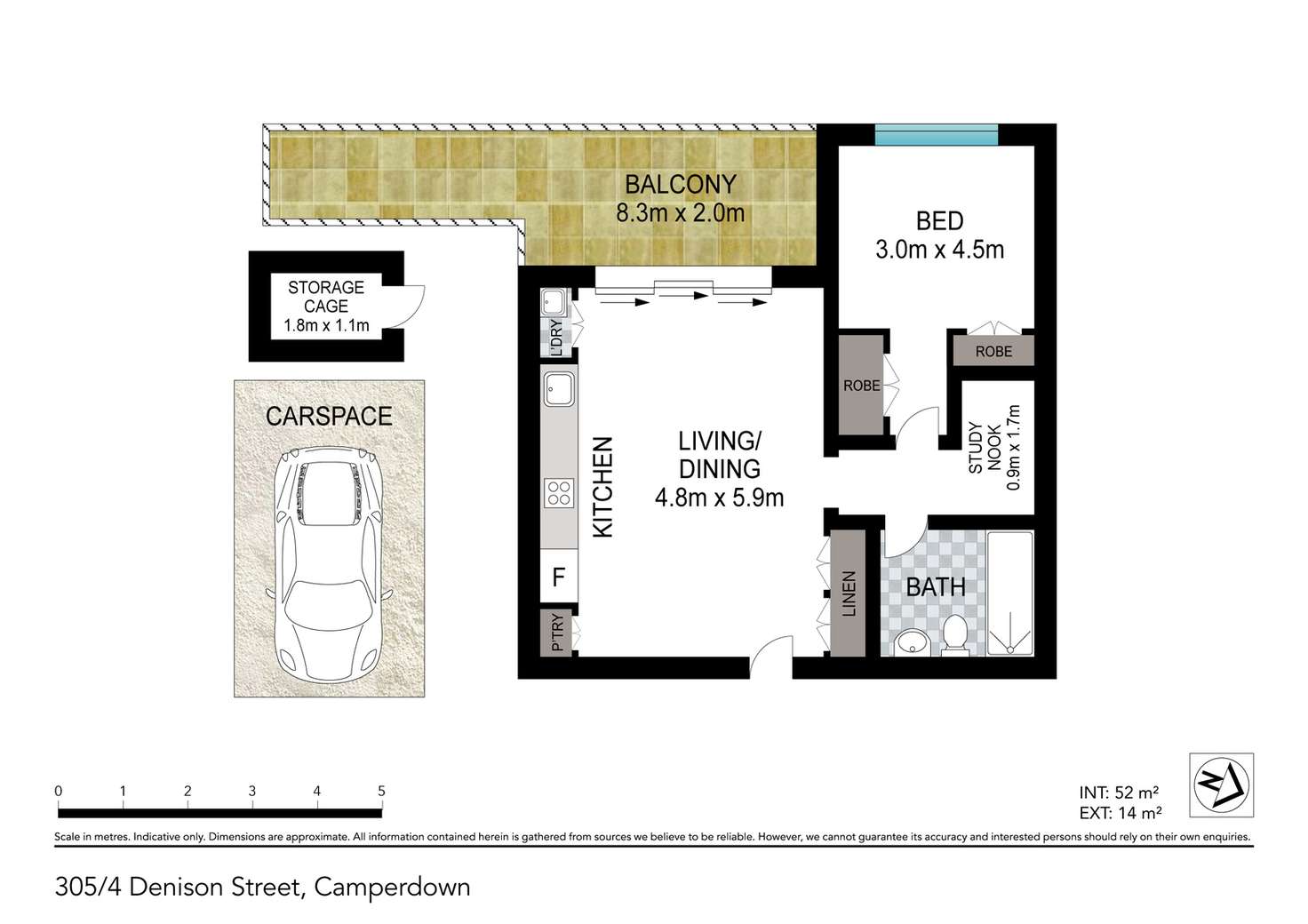 Floorplan of Homely apartment listing, Apartment 305/4 Denison Street, Camperdown NSW 2050