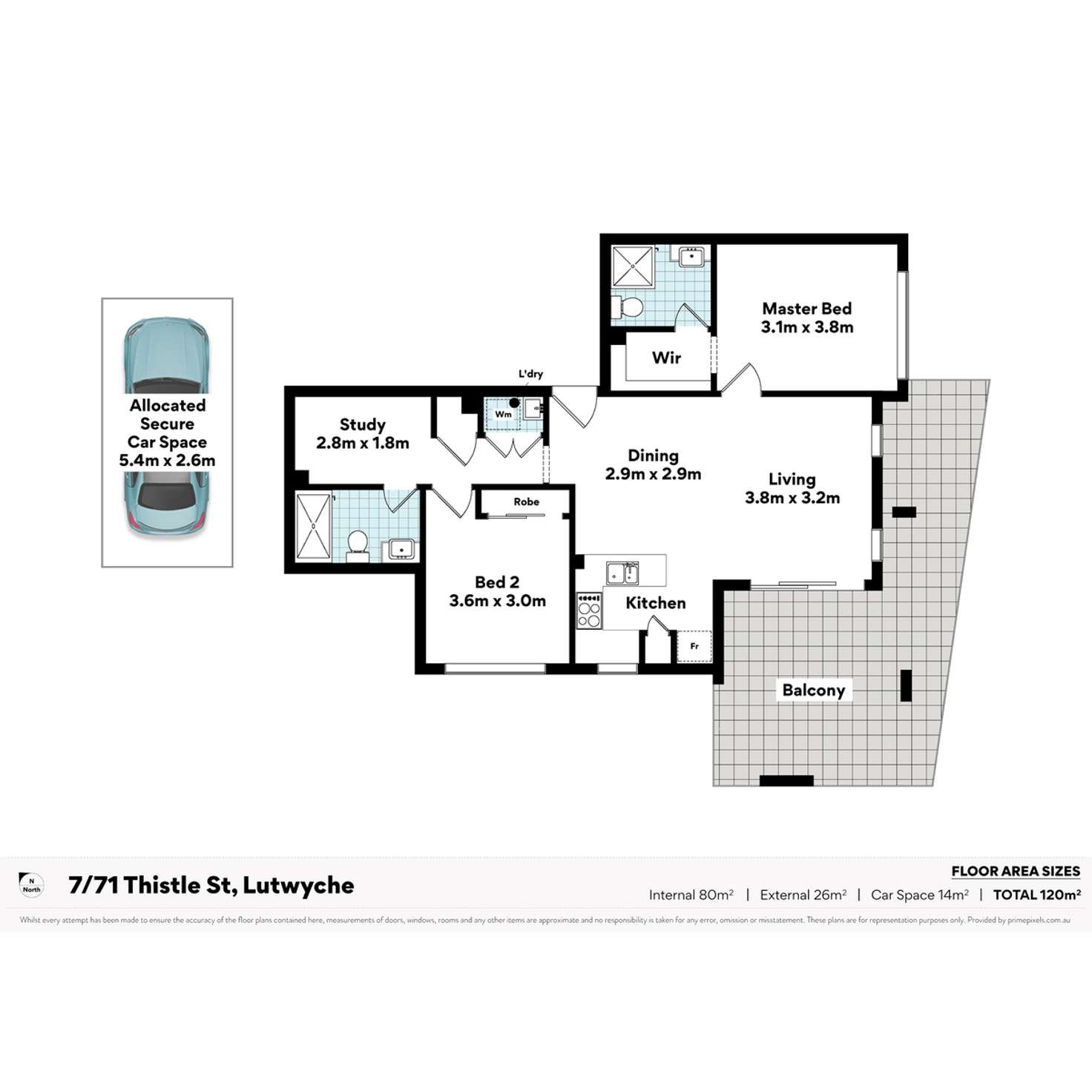 Floorplan of Homely unit listing, 7/71 Thistle Street, Lutwyche QLD 4030