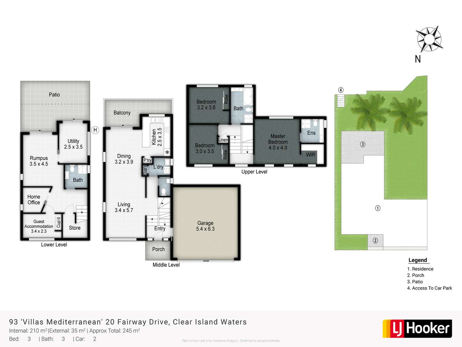 Floorplan of Homely villa listing, 93/20 Fairway Drive, Clear Island Waters QLD 4226