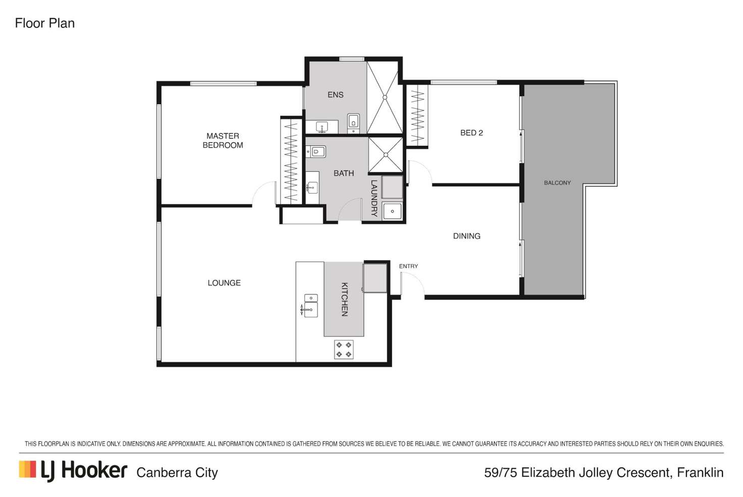 Floorplan of Homely apartment listing, 59/75 Elizabeth Jolley Crescent, Franklin ACT 2913