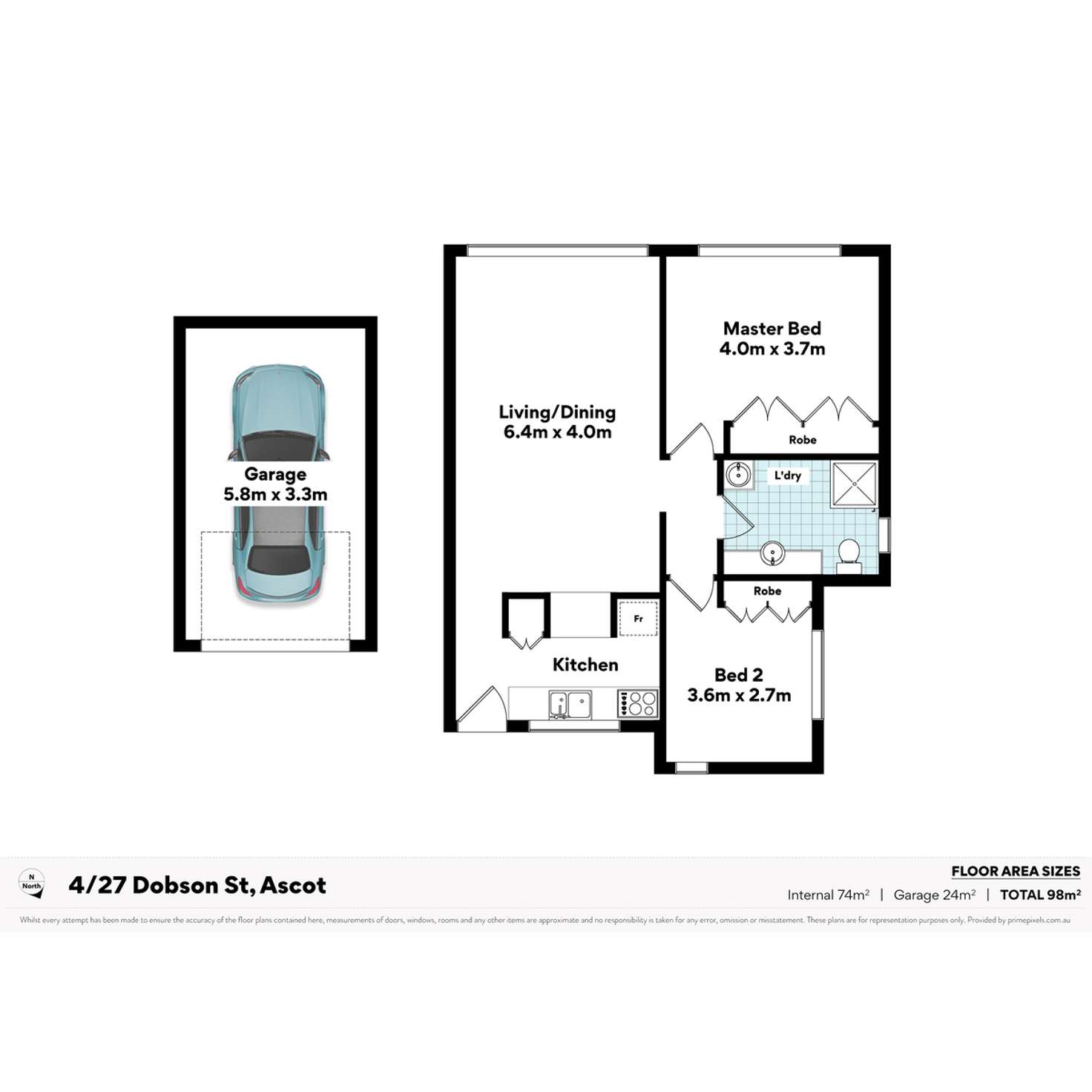 Floorplan of Homely apartment listing, 4/27 Dobson Street, Ascot QLD 4007