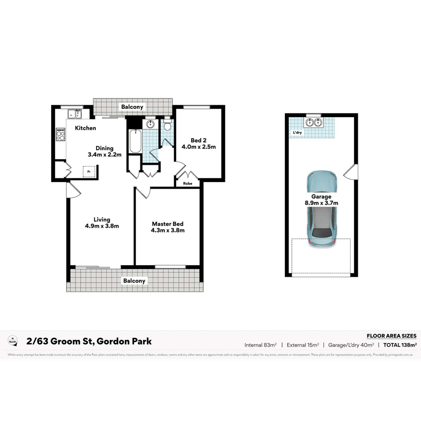 Floorplan of Homely apartment listing, 2/63 Groom Street, Gordon Park QLD 4031