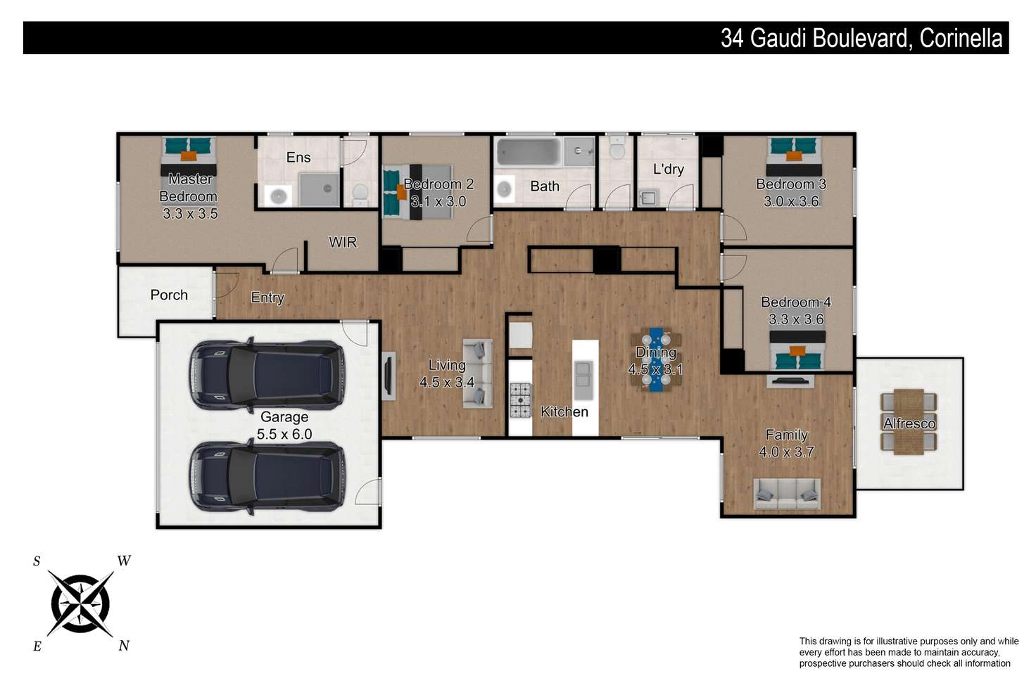 Floorplan of Homely house listing, 34 Gaudi Boulevard, Corinella VIC 3984