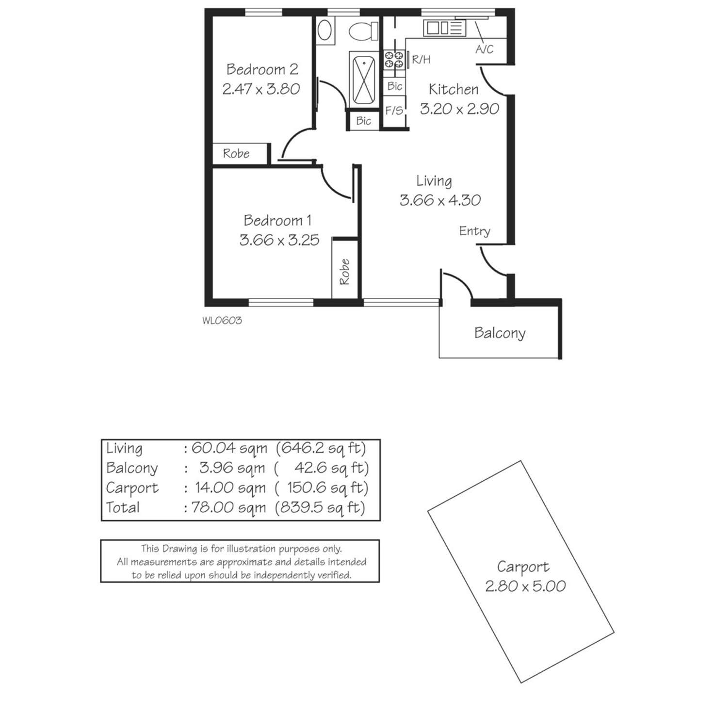Floorplan of Homely unit listing, 6/32 Boord Street, Semaphore South SA 5019