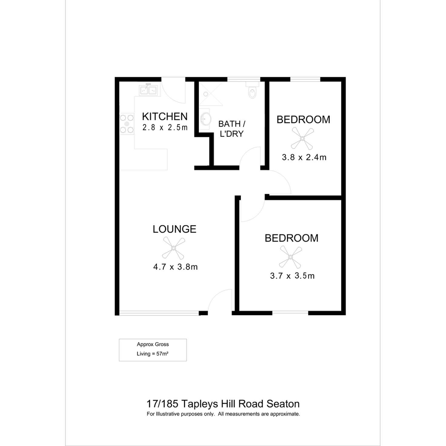 Floorplan of Homely unit listing, 17/185 Tapleys Hill Road, Seaton SA 5023