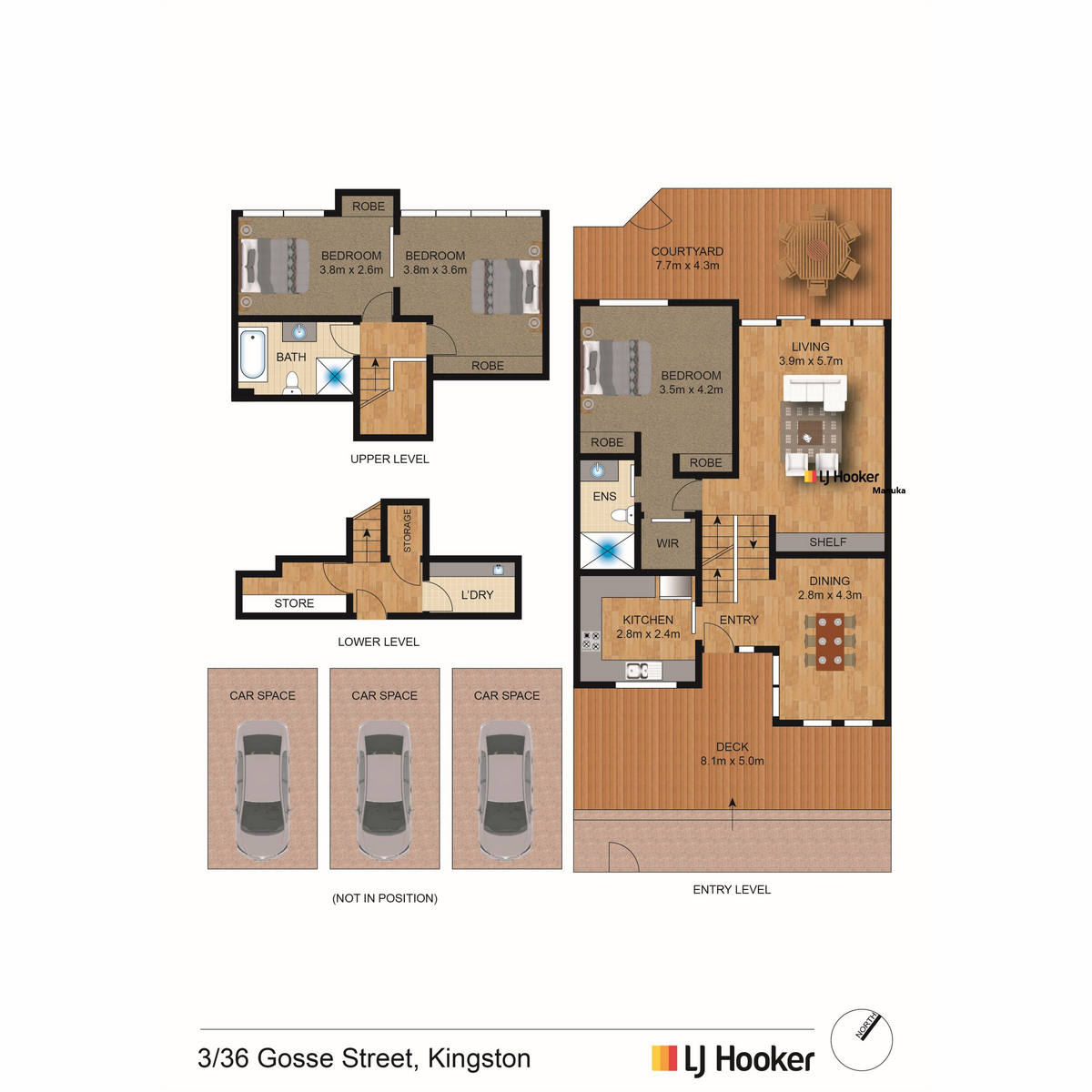 Floorplan of Homely townhouse listing, 3/36 Gosse Street, Kingston ACT 2604