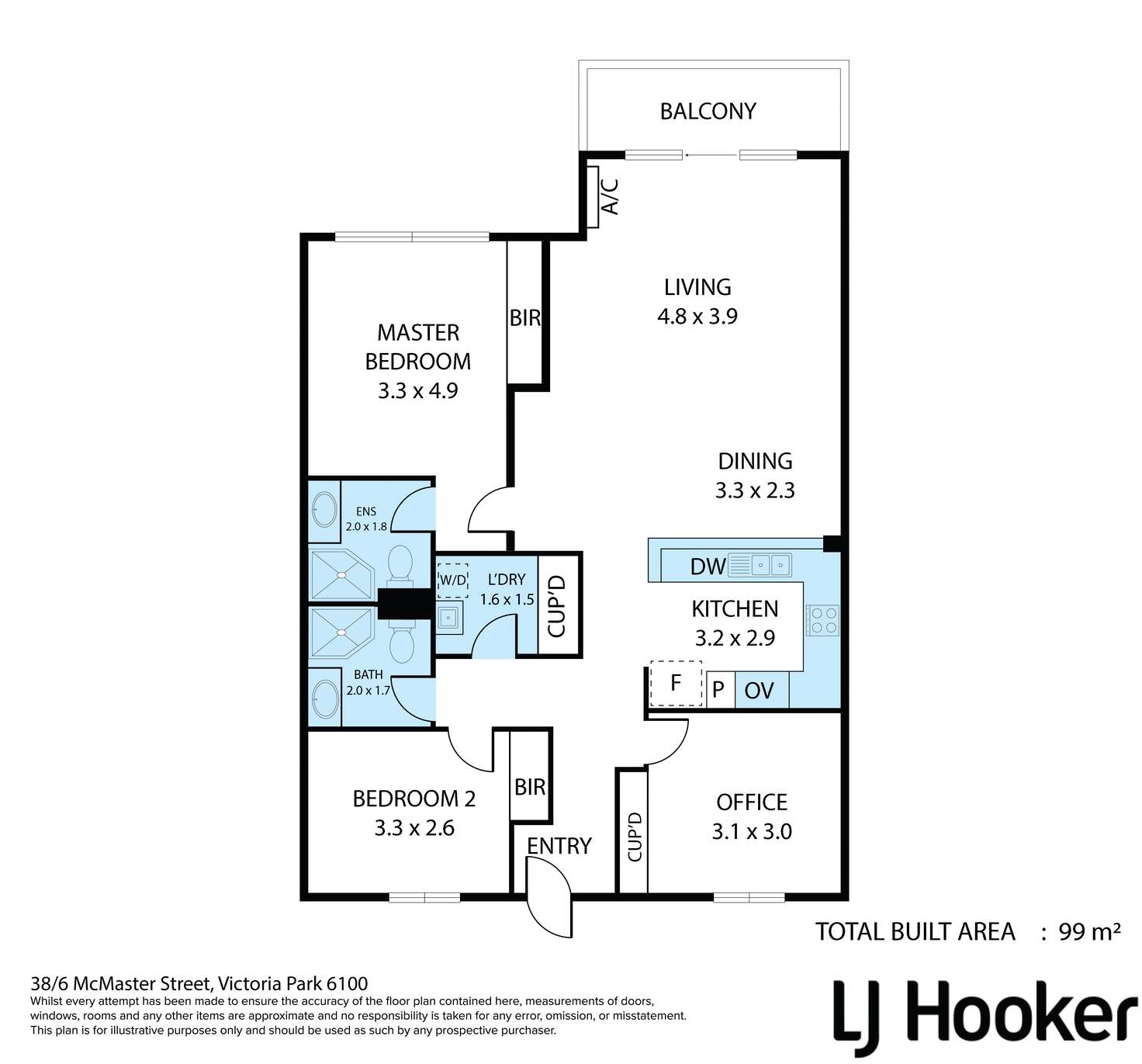 Floorplan of Homely apartment listing, 38/6 McMaster Street, Victoria Park WA 6100