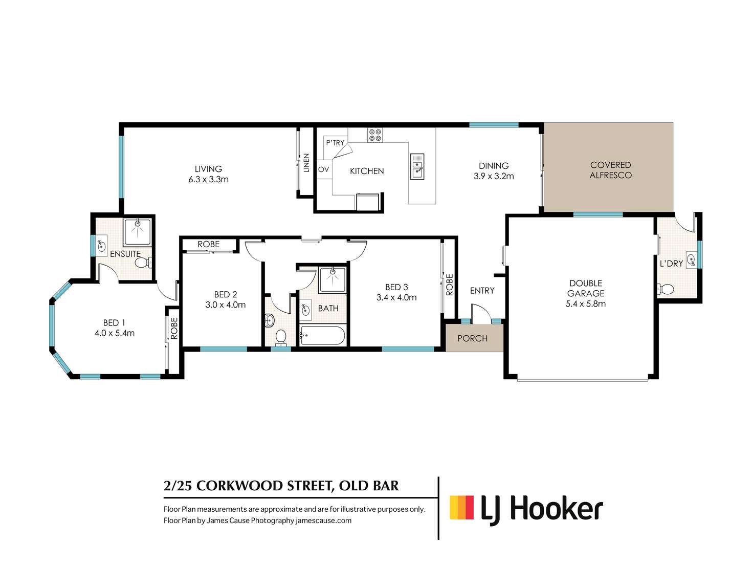 Floorplan of Homely semiDetached listing, 2/25 Corkwood Street, Old Bar NSW 2430