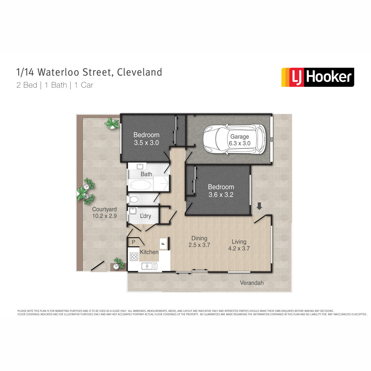 Floorplan of Homely unit listing, 1/14 Waterloo Street, Cleveland QLD 4163