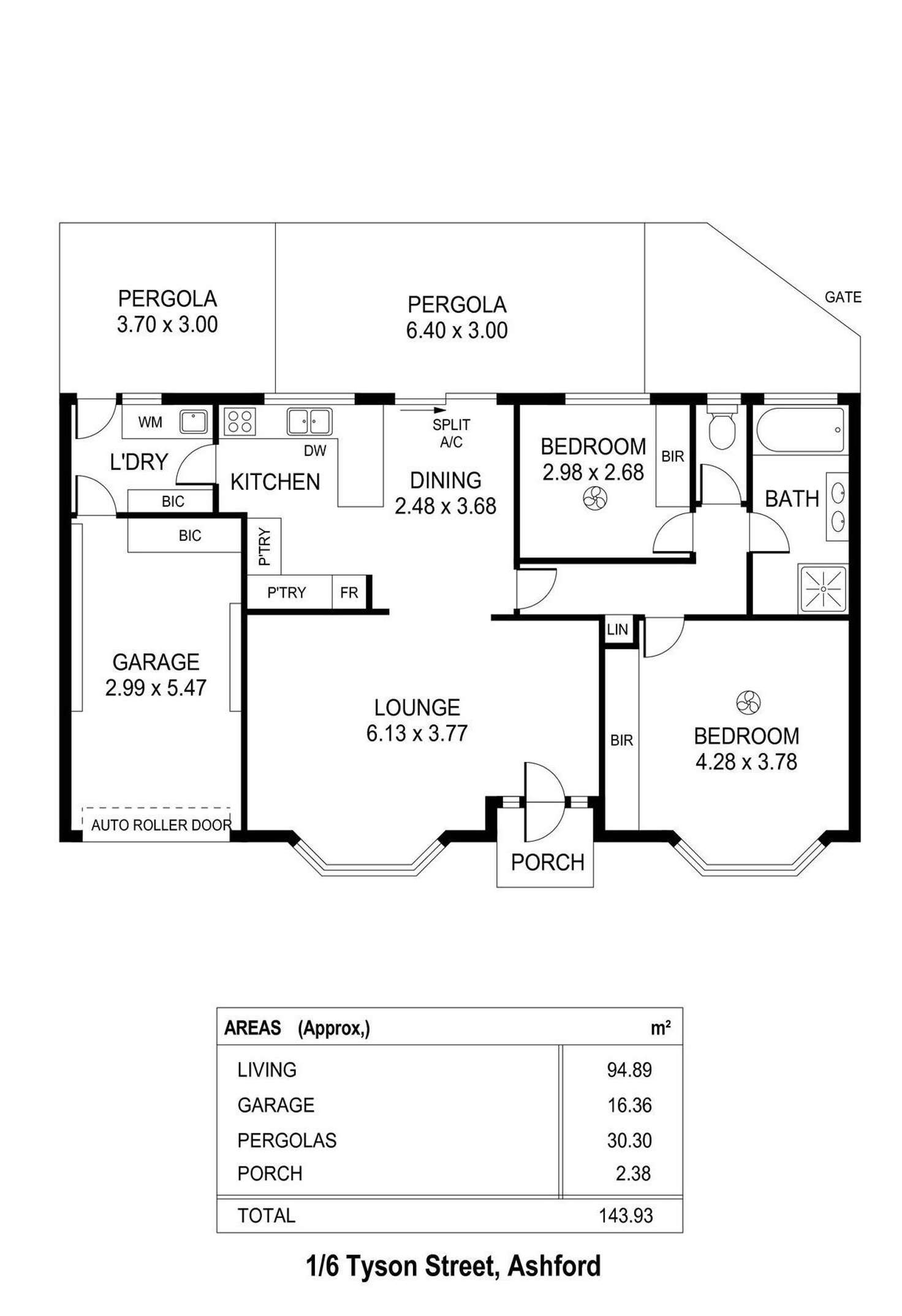 Floorplan of Homely unit listing, 1/6 Tyson Street, Ashford SA 5035